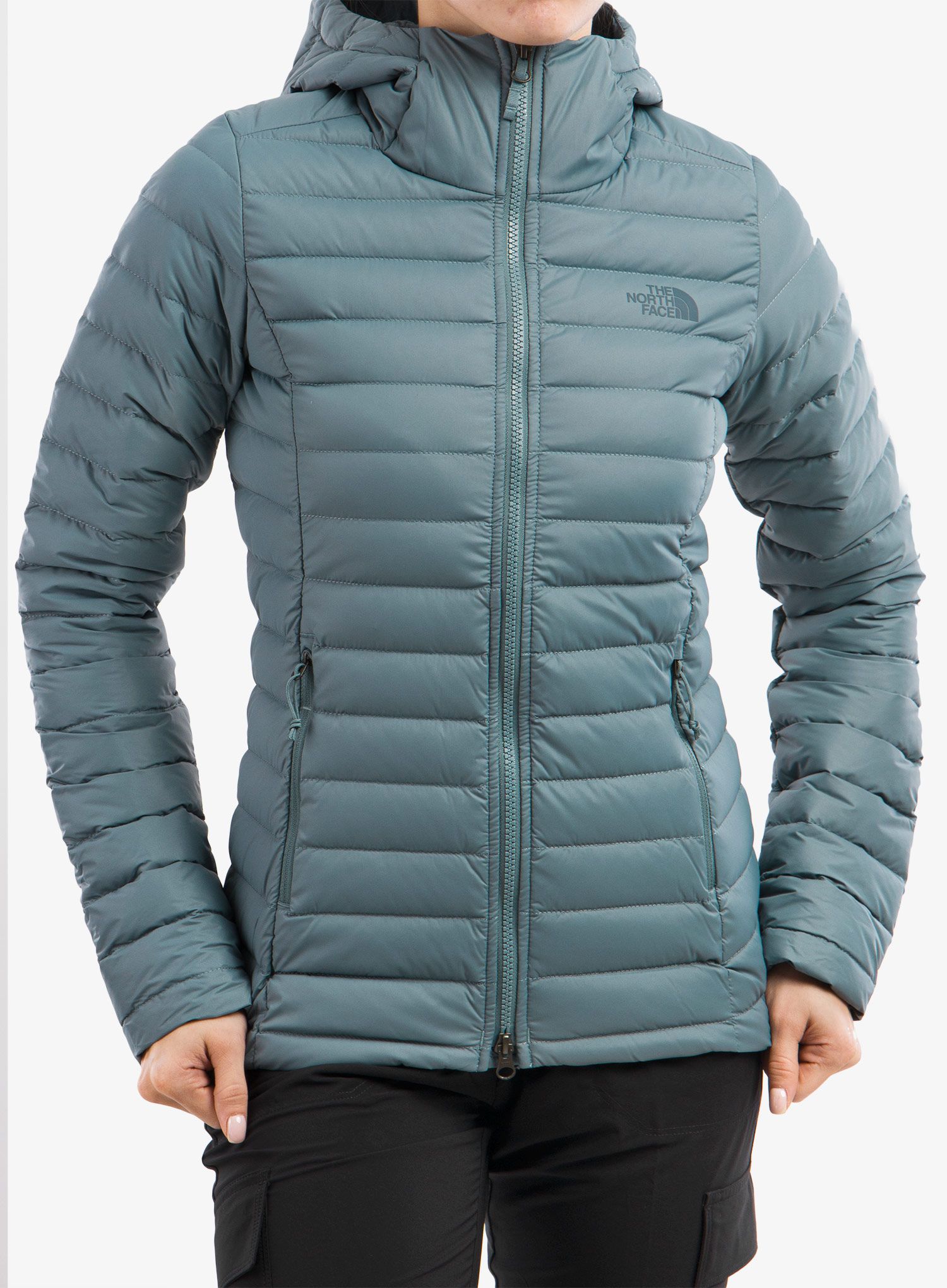 Дамско пухено яке The North Face Stretch Down Hoodie - goblin blue