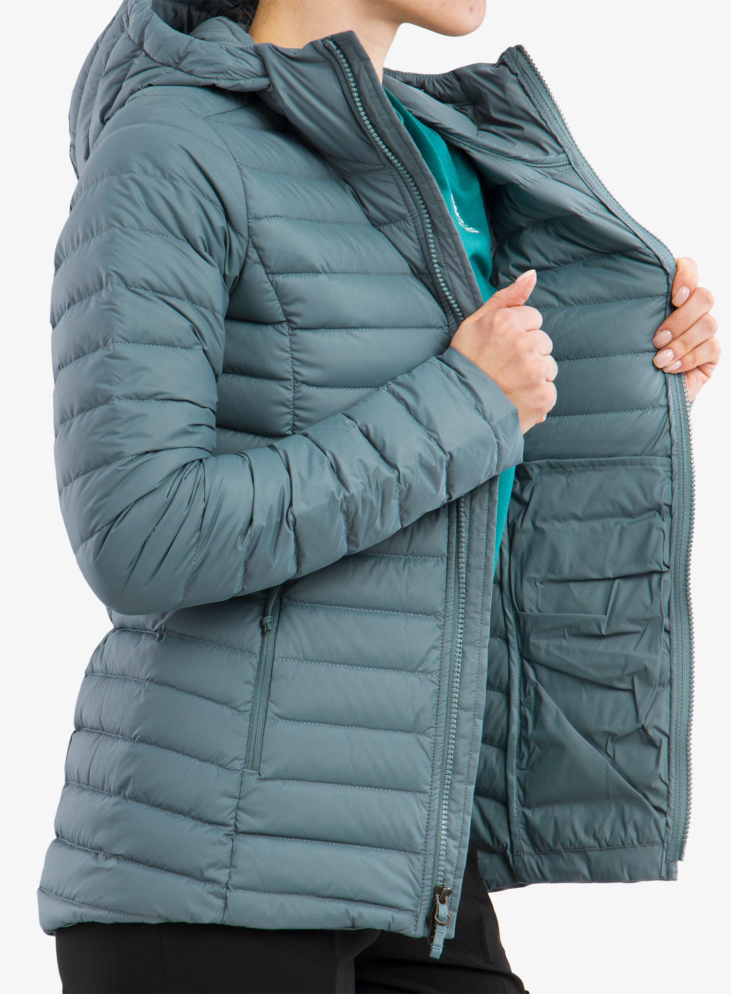 Дамско пухено яке The North Face Stretch Down Hoodie - goblin blue