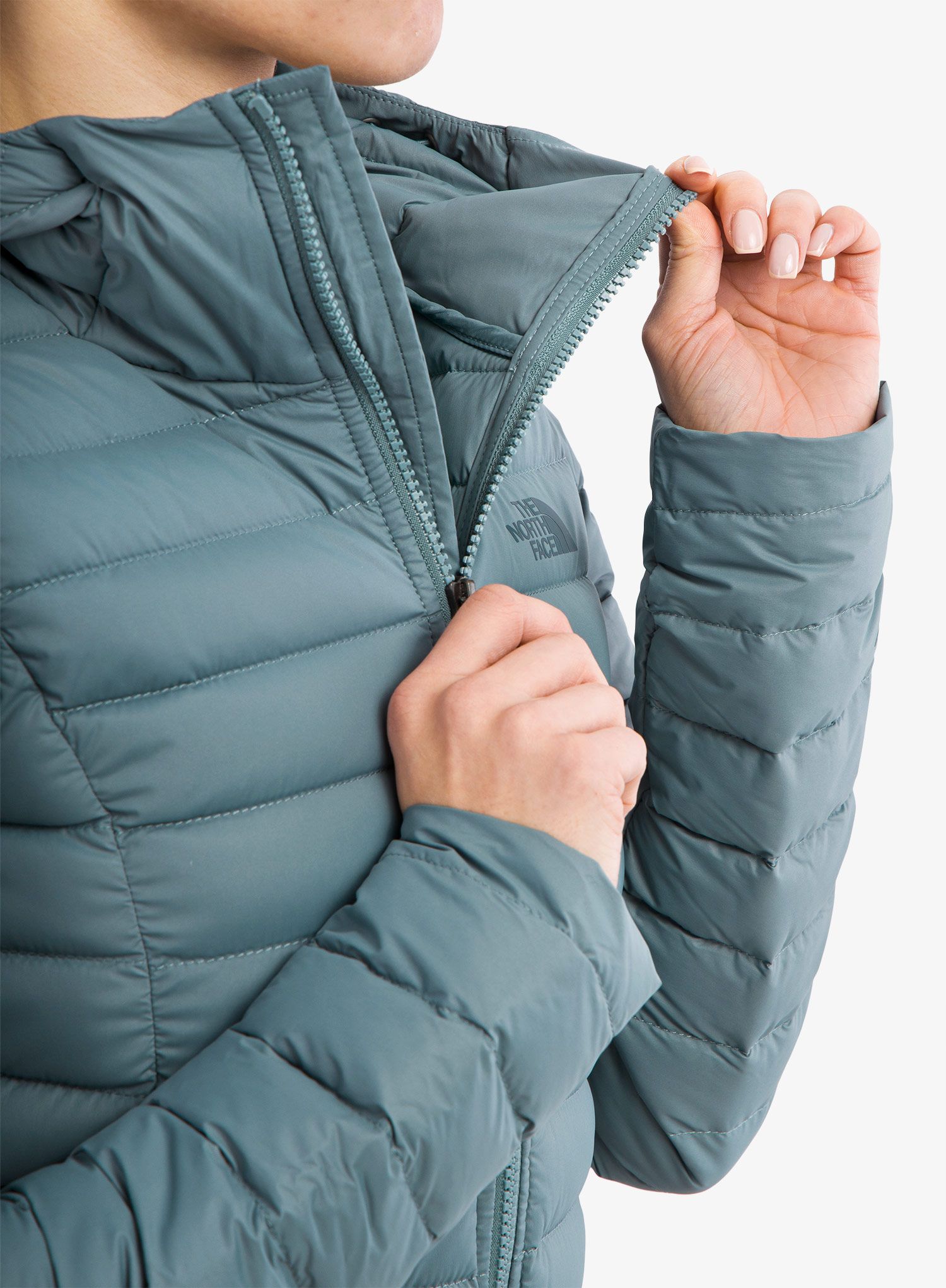 Дамско пухено яке The North Face Stretch Down Hoodie - goblin blue