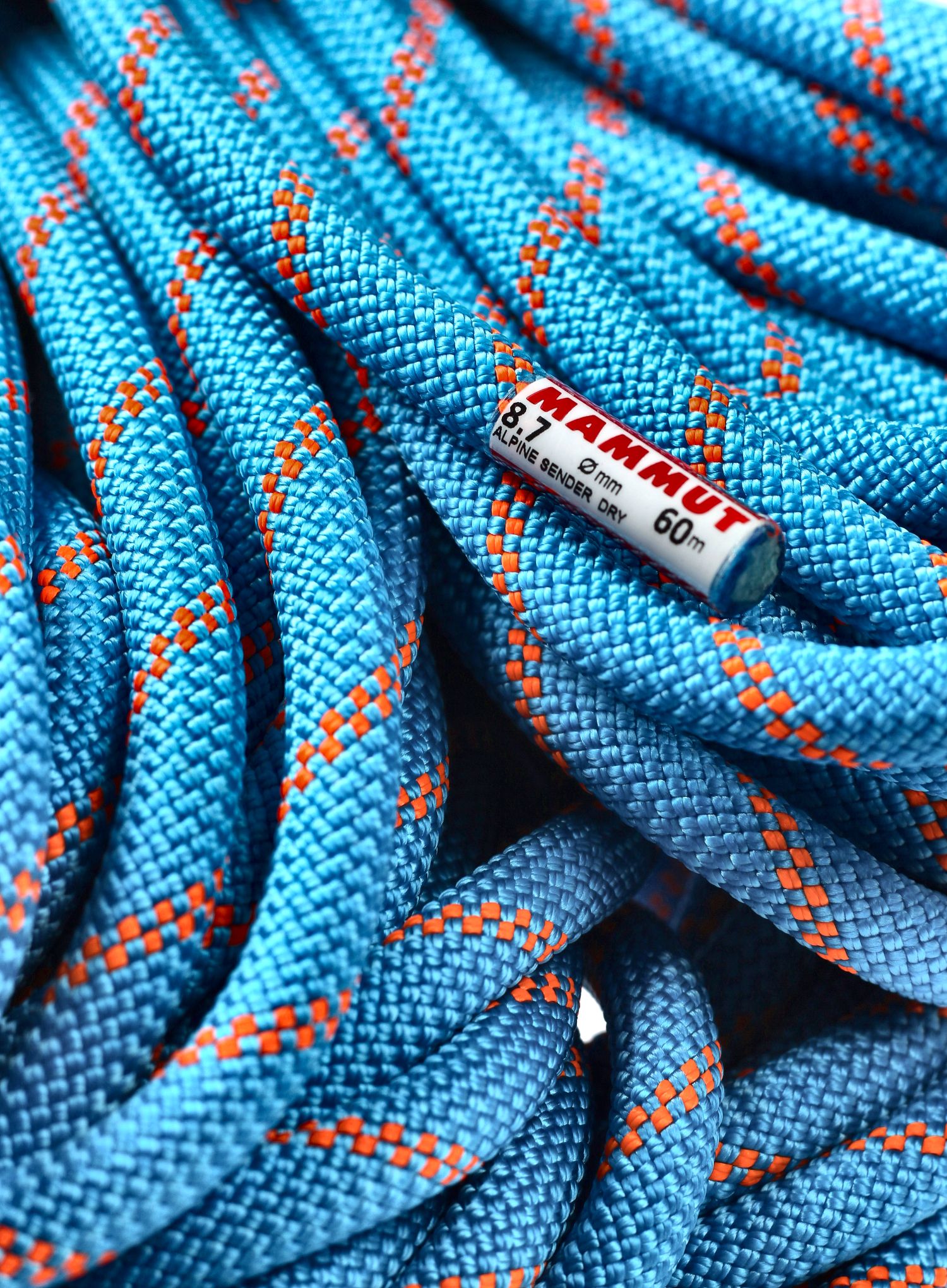 Динамично въже Mammut 8.7 Alpine Sender Dry Rope 60 m - ocean/vibrant orange