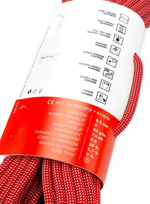 Въже за катерене Ocun Spirit 9,5 mm 80 m - red/white