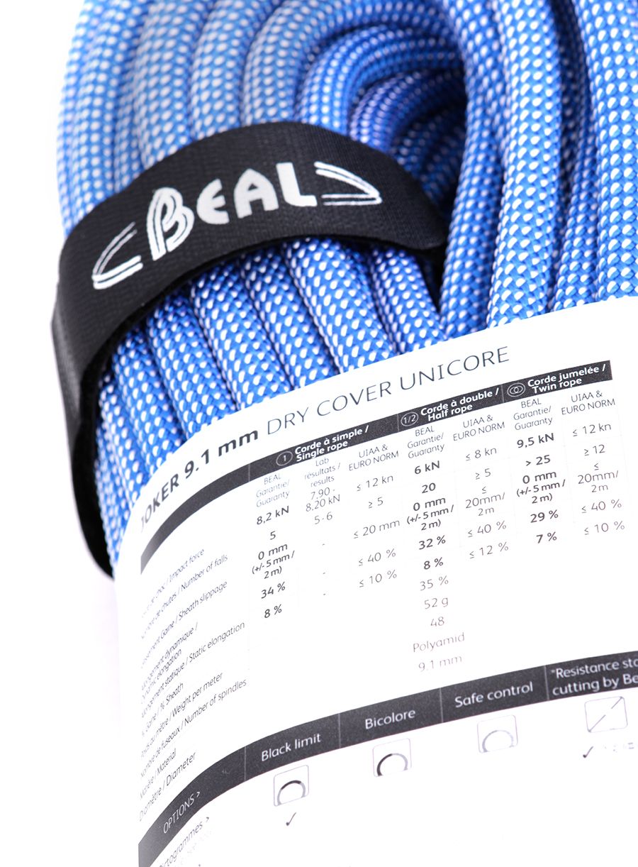 Динамично въже Beal Joker Soft 9,1 mm 70m Unicore Dry Cover - blue