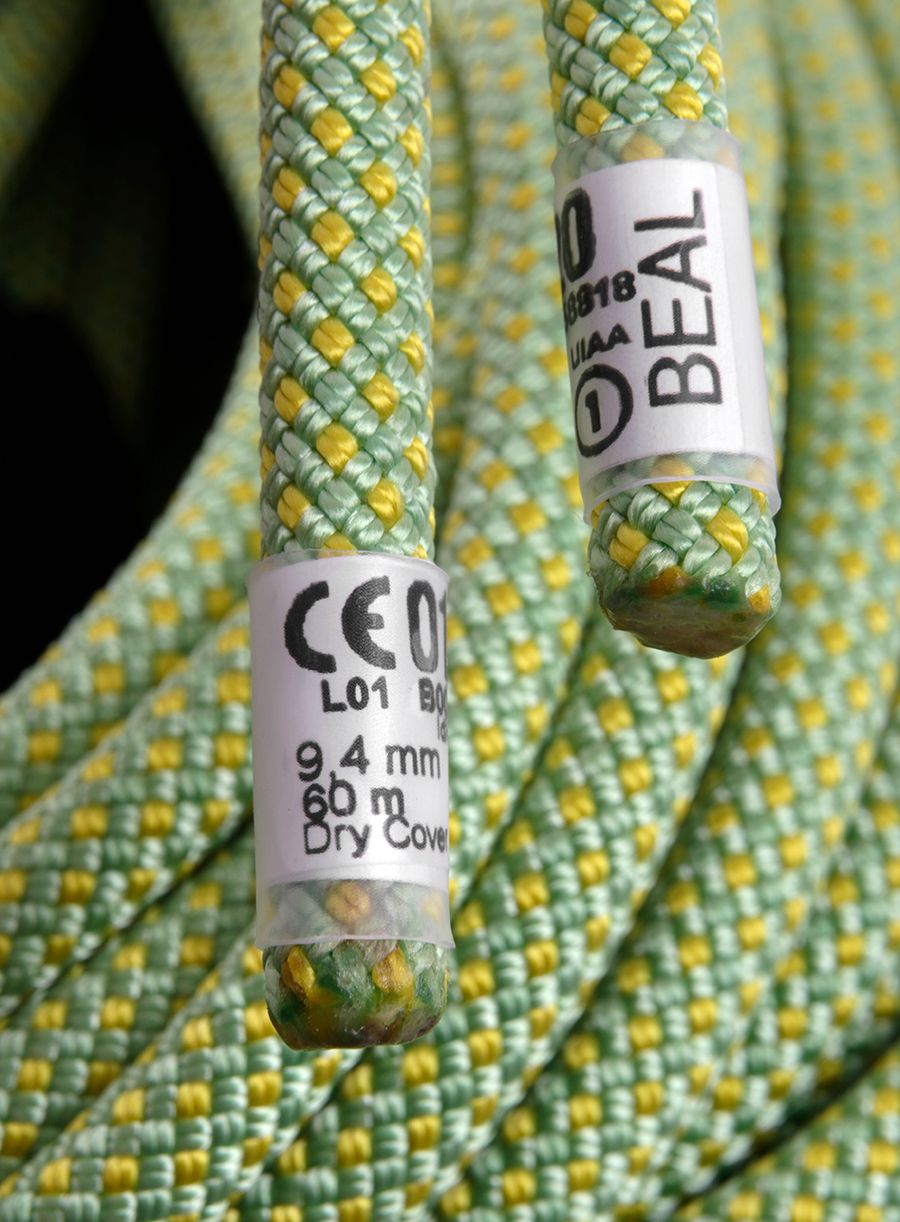 Въже за катерене Beal Stinger III 9,4 mm 60 m Unicore Dry Cover - anis