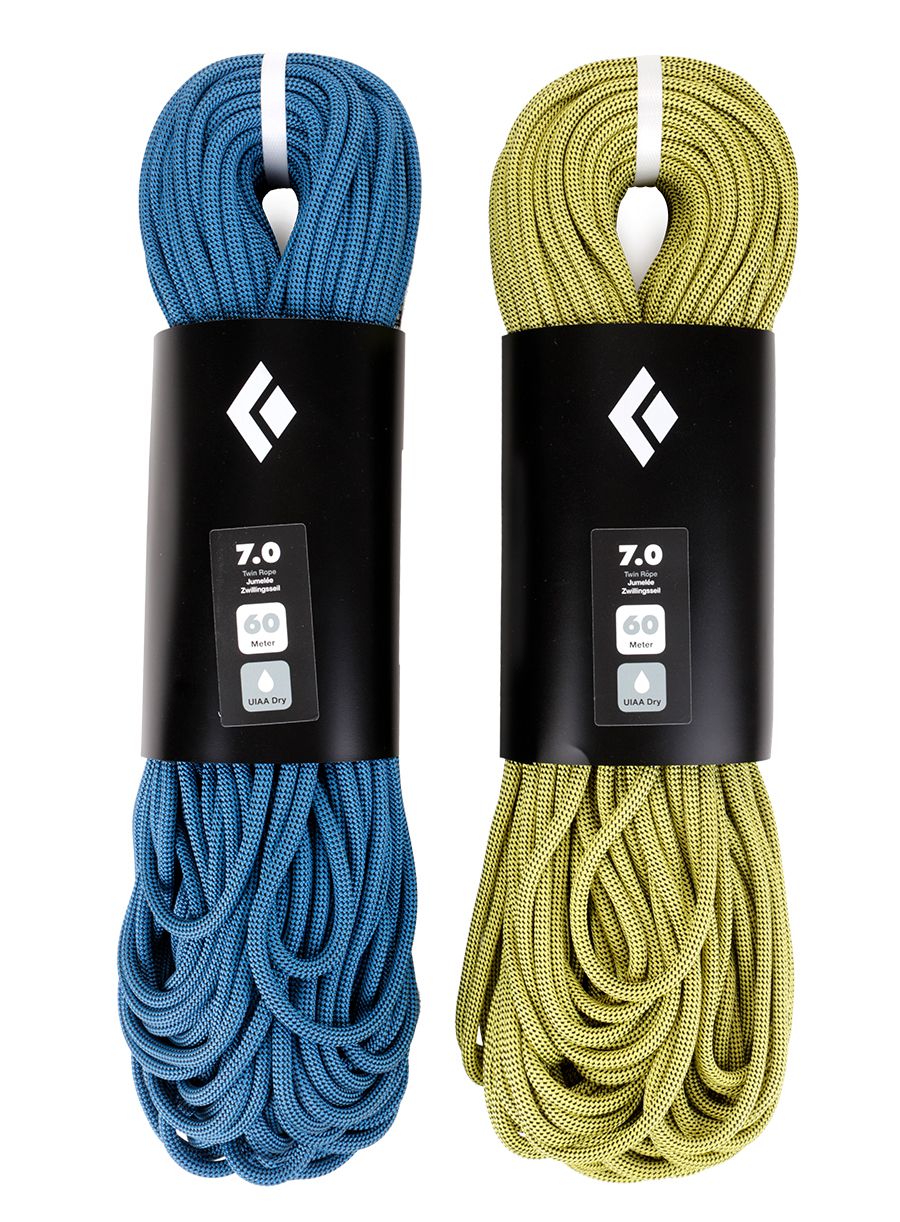 Динамично въже Black Diamond 7.0 Dry Climbing Rope - yellow/aqua