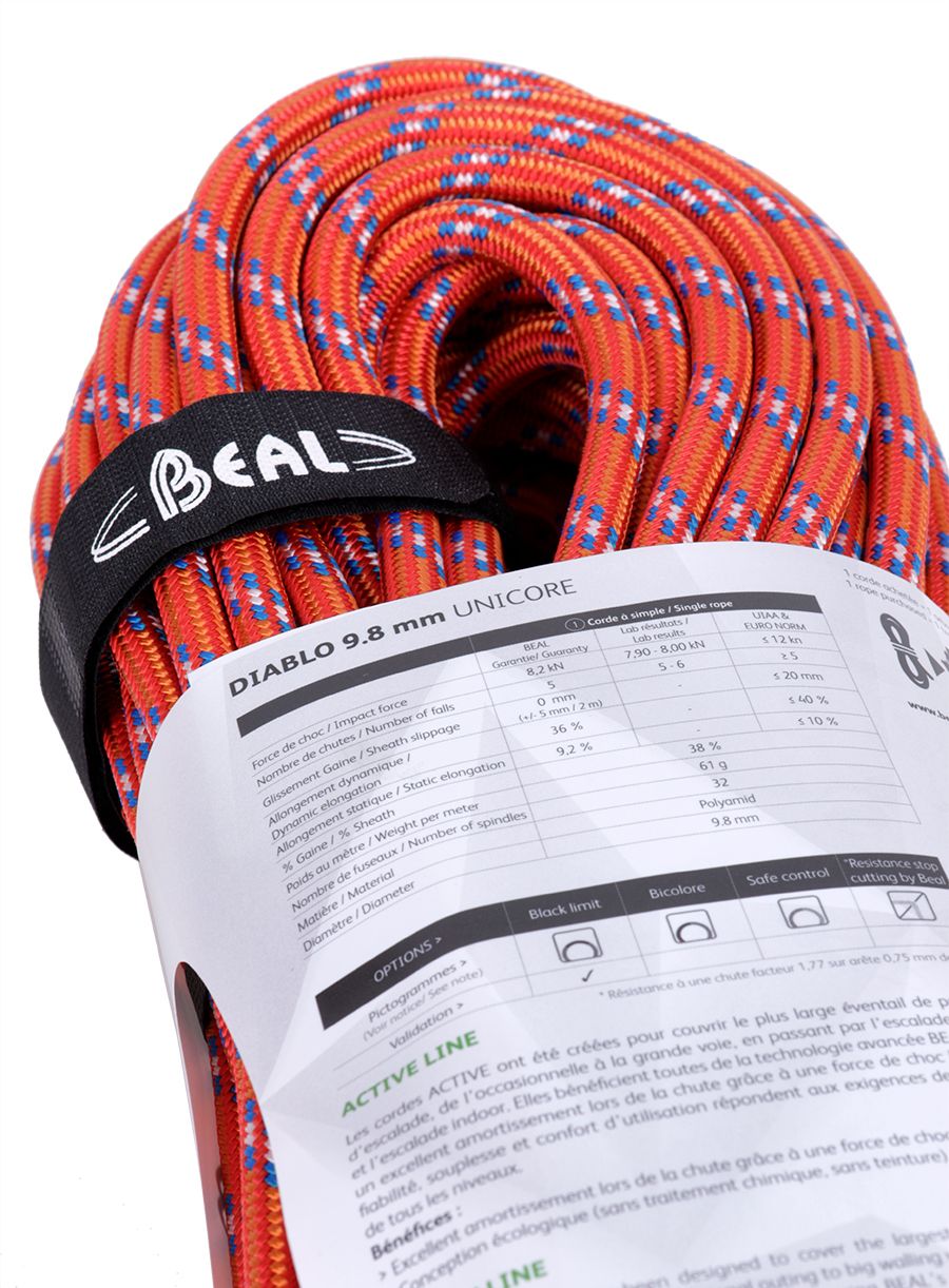 Въже за катерене Beal Diablo 9,8 mm 50 m Unicore - red
