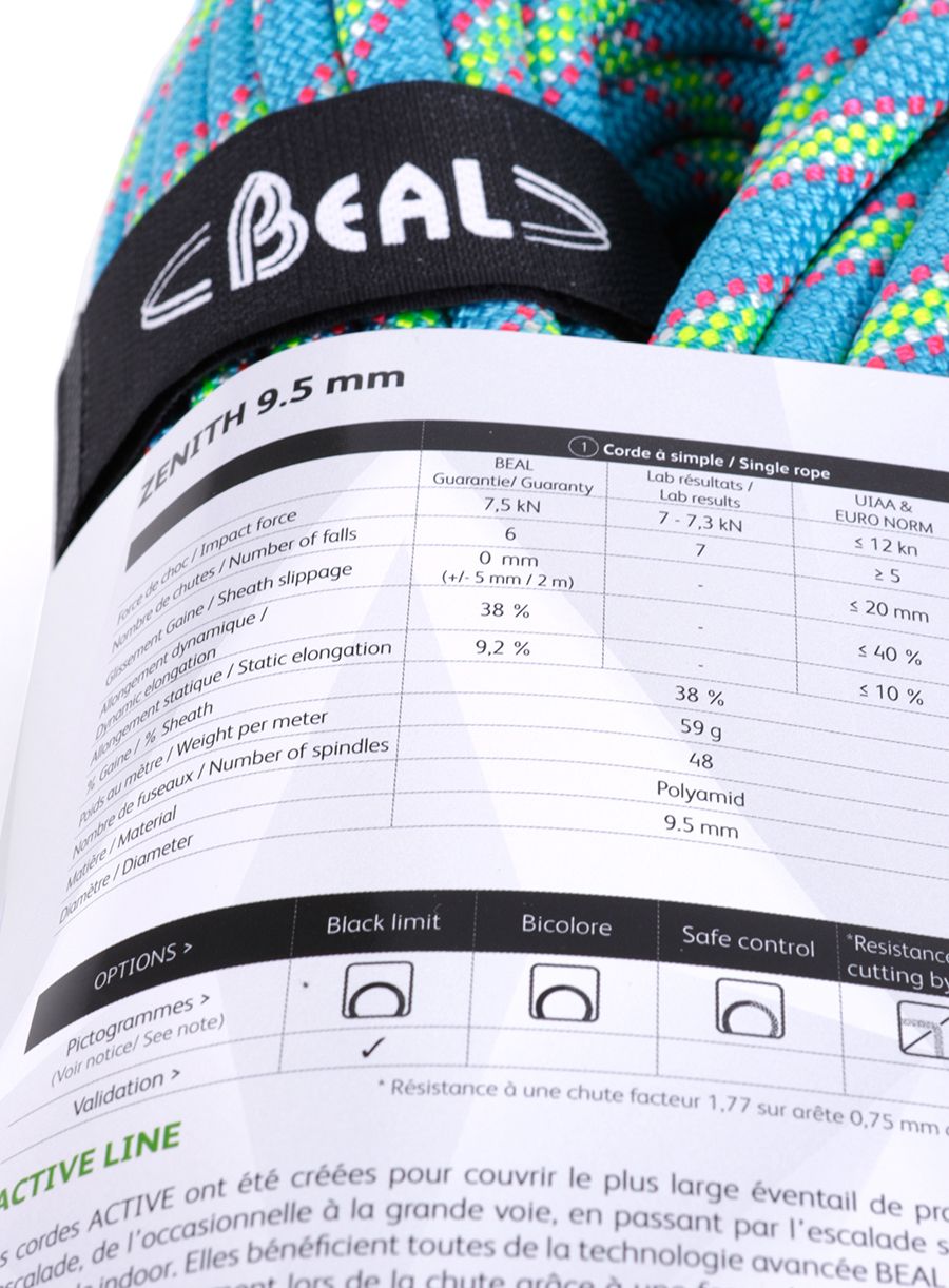 Въже за катерене Beal Zenith 9,5 mm 60 m - blue