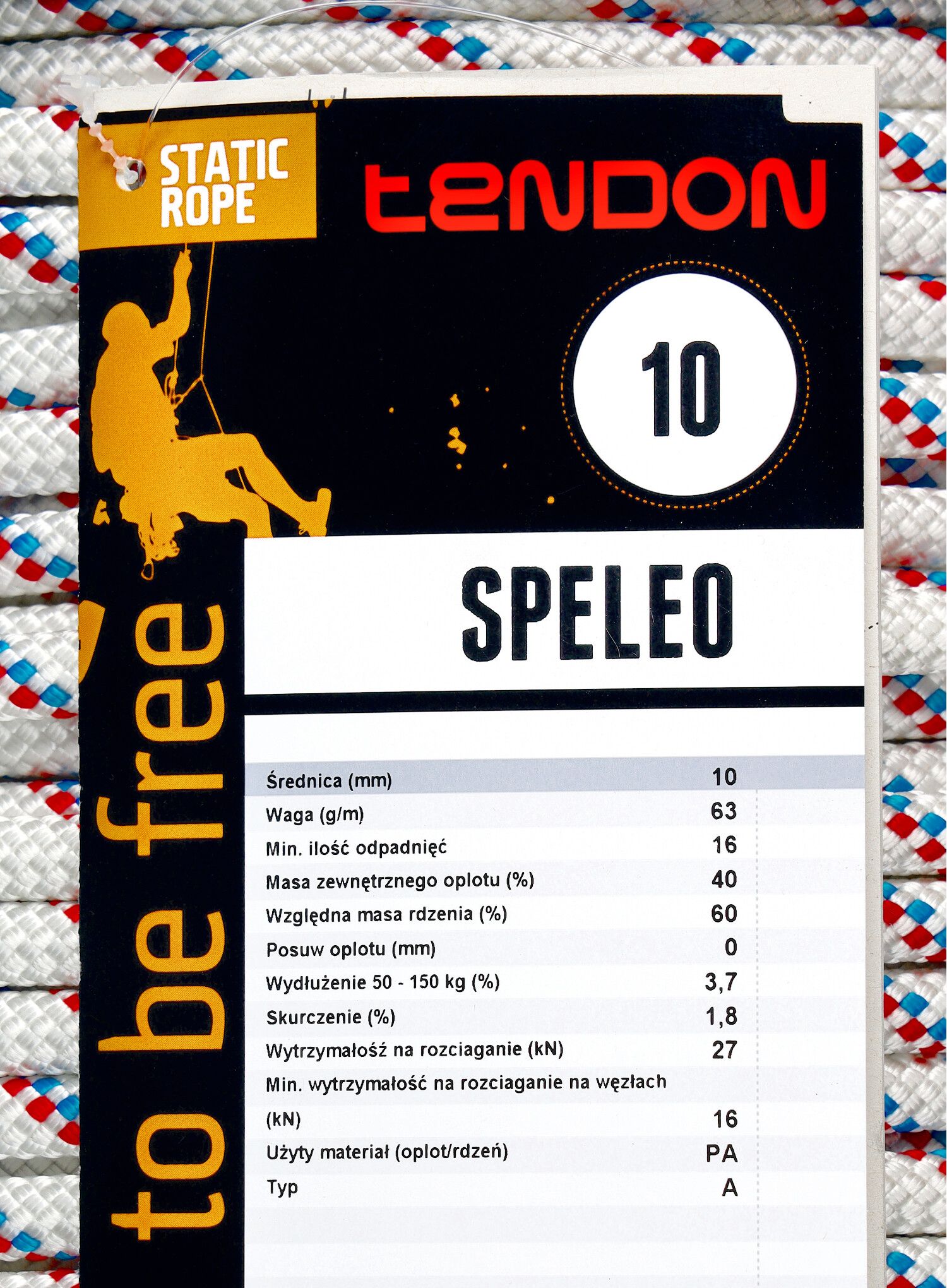 Статично въже Tendon Speleo 10 mm 50 m - white