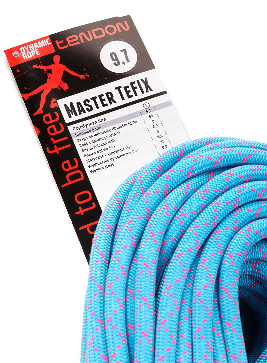 Въже за катерене Tendon Master 9,7 TeFIX 50 m - turquoise