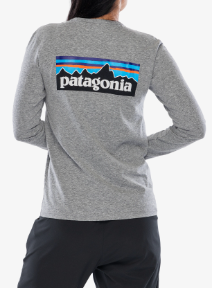 Дамски дълъг ръкав Patagonia L/S P-6 Logo Responsibili-Tee - gravel heather