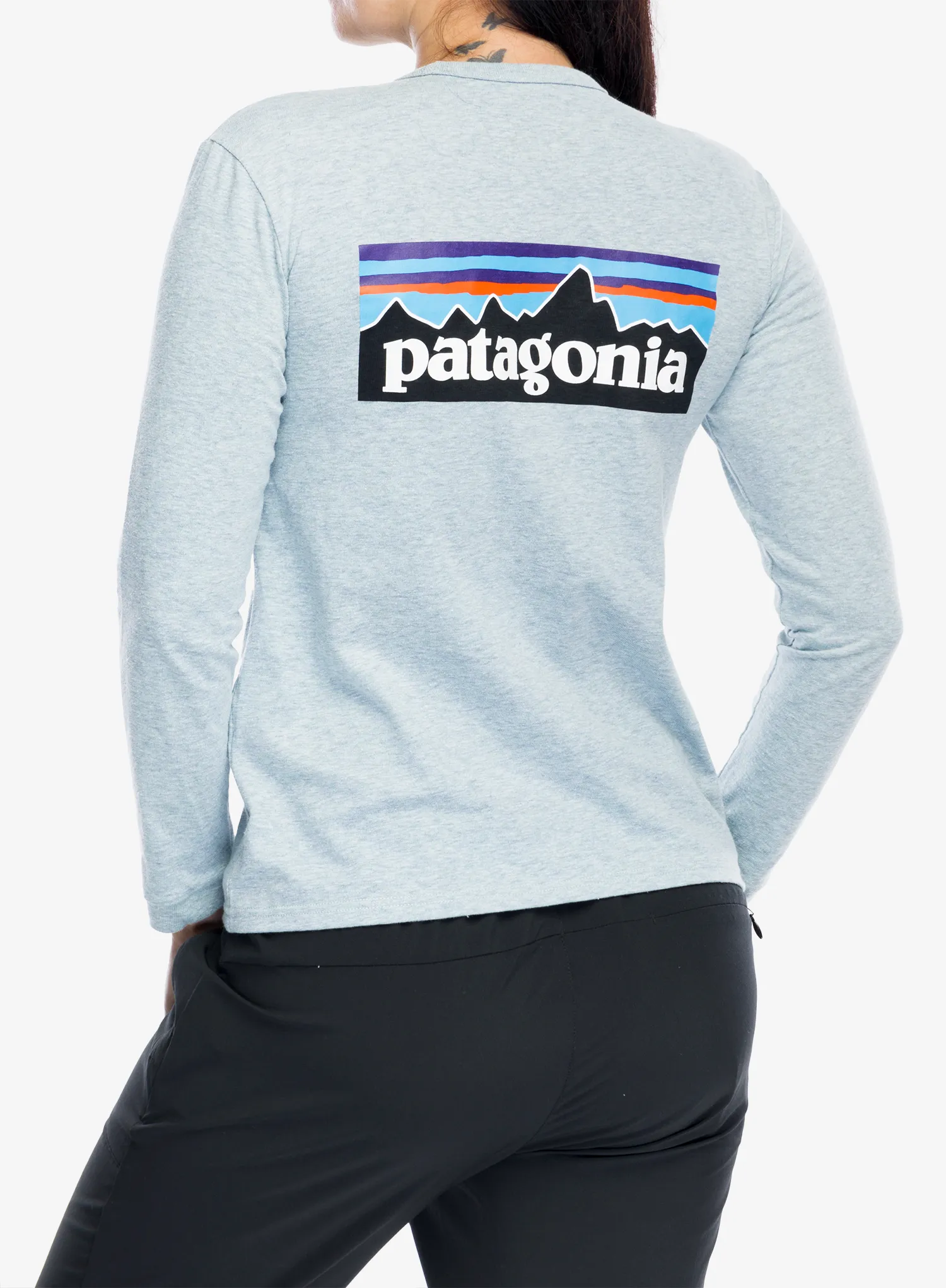 Дамски дълъг ръкав Patagonia L/S P-6 Logo Responsibili-Tee - thermal blue