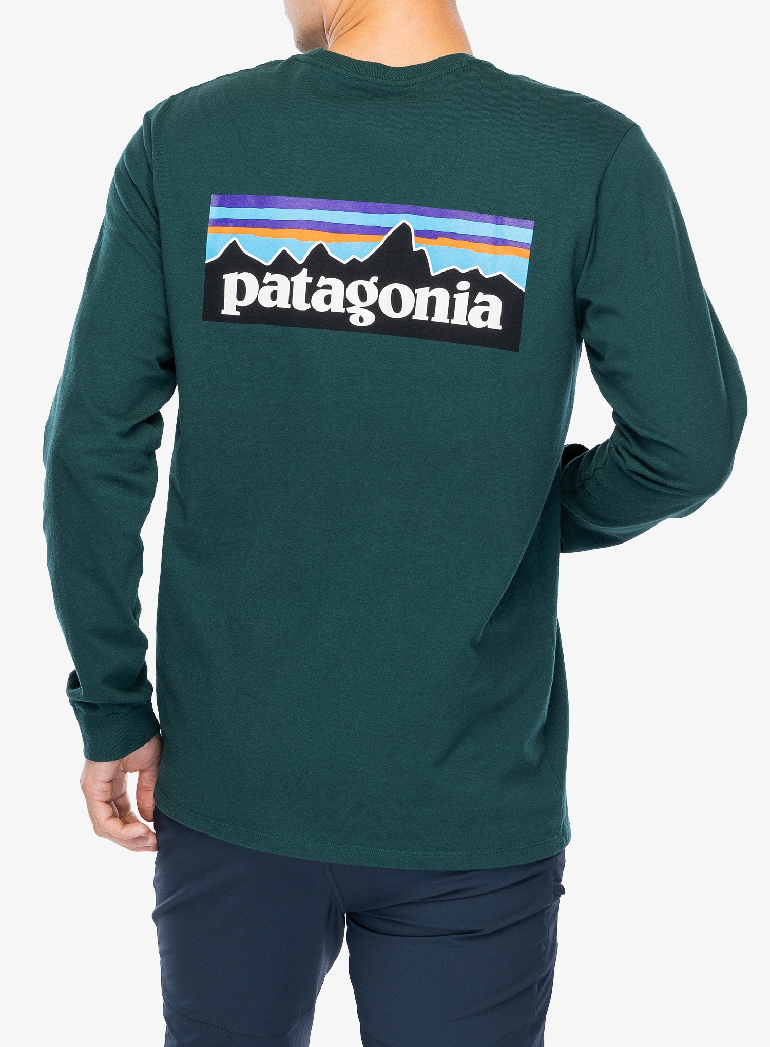 Блуза с дълъг ръкав Patagonia L/S P-6 Logo Responsibili-Tee - cascade green