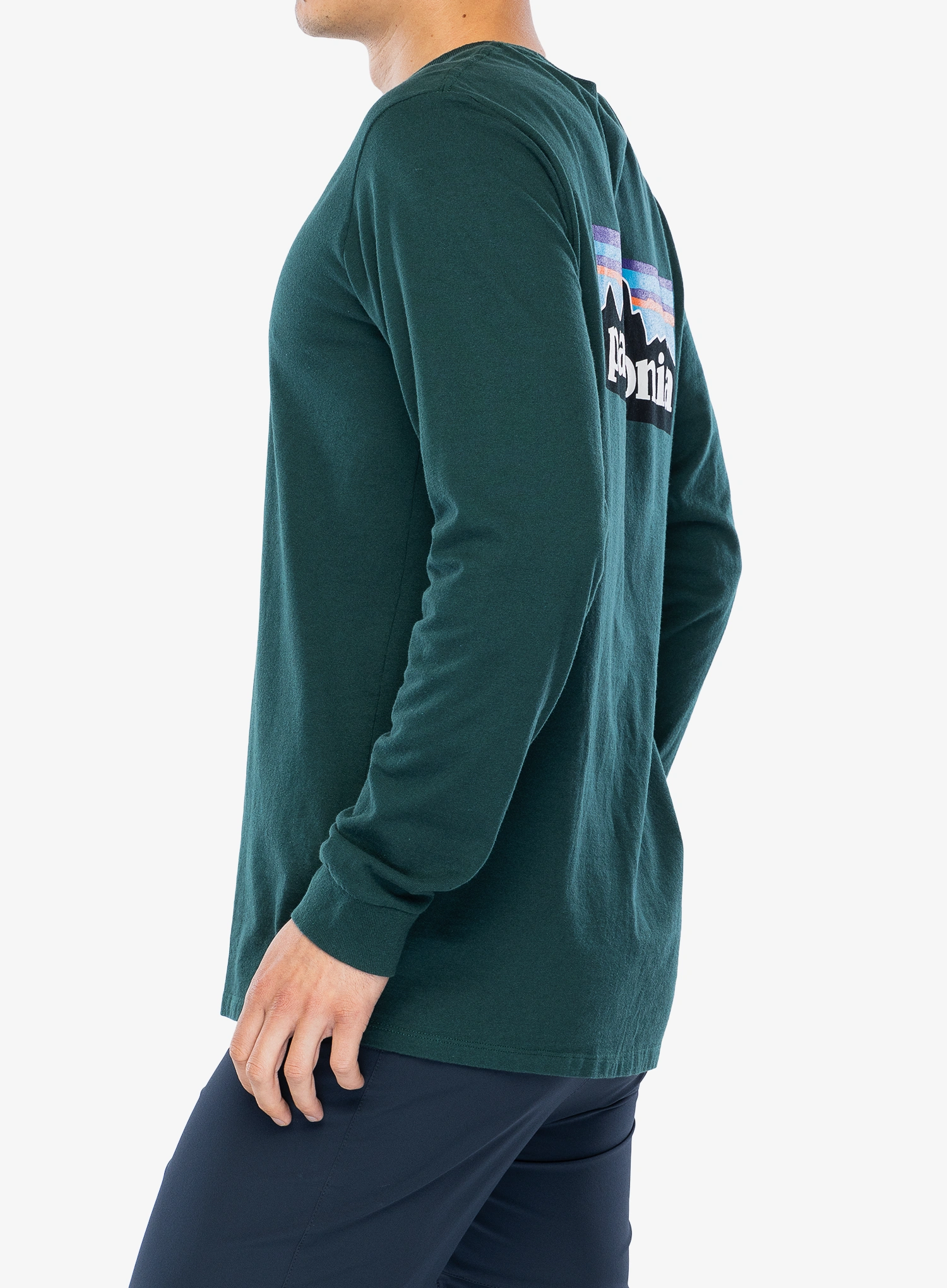 Блуза с дълъг ръкав Patagonia L/S P-6 Logo Responsibili-Tee - cascade green