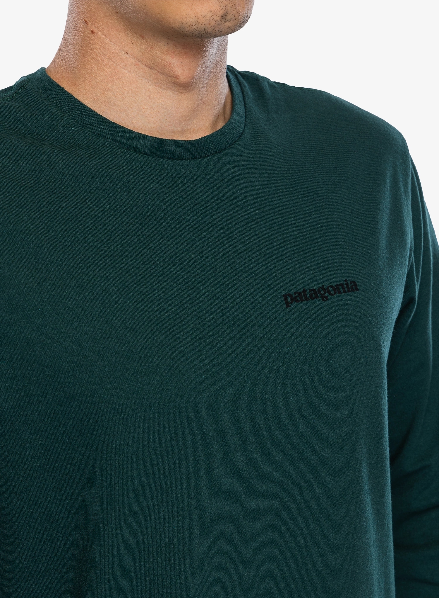 Блуза с дълъг ръкав Patagonia L/S P-6 Logo Responsibili-Tee - cascade green