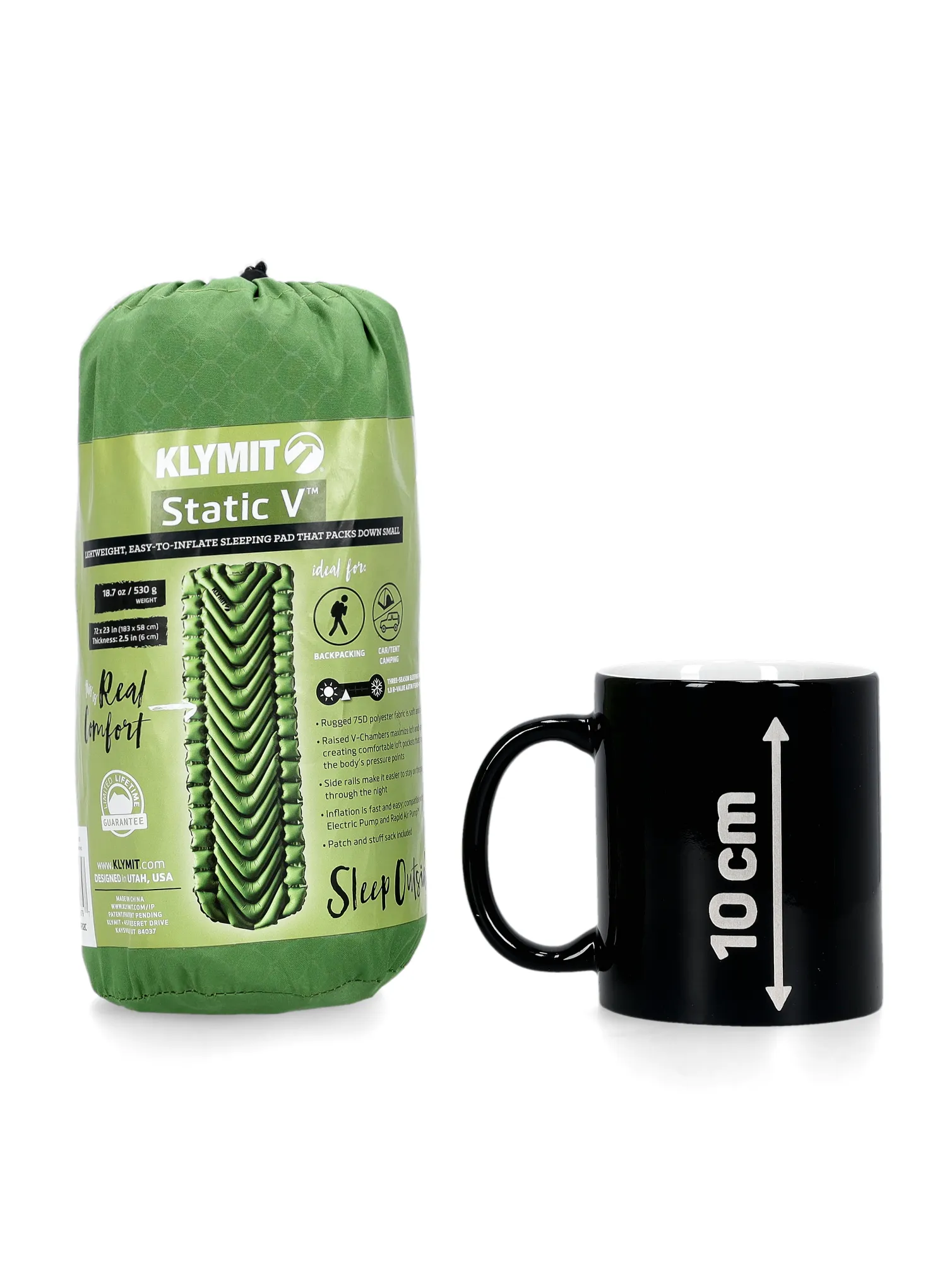 Надуваем матрак Klymit Static V - green