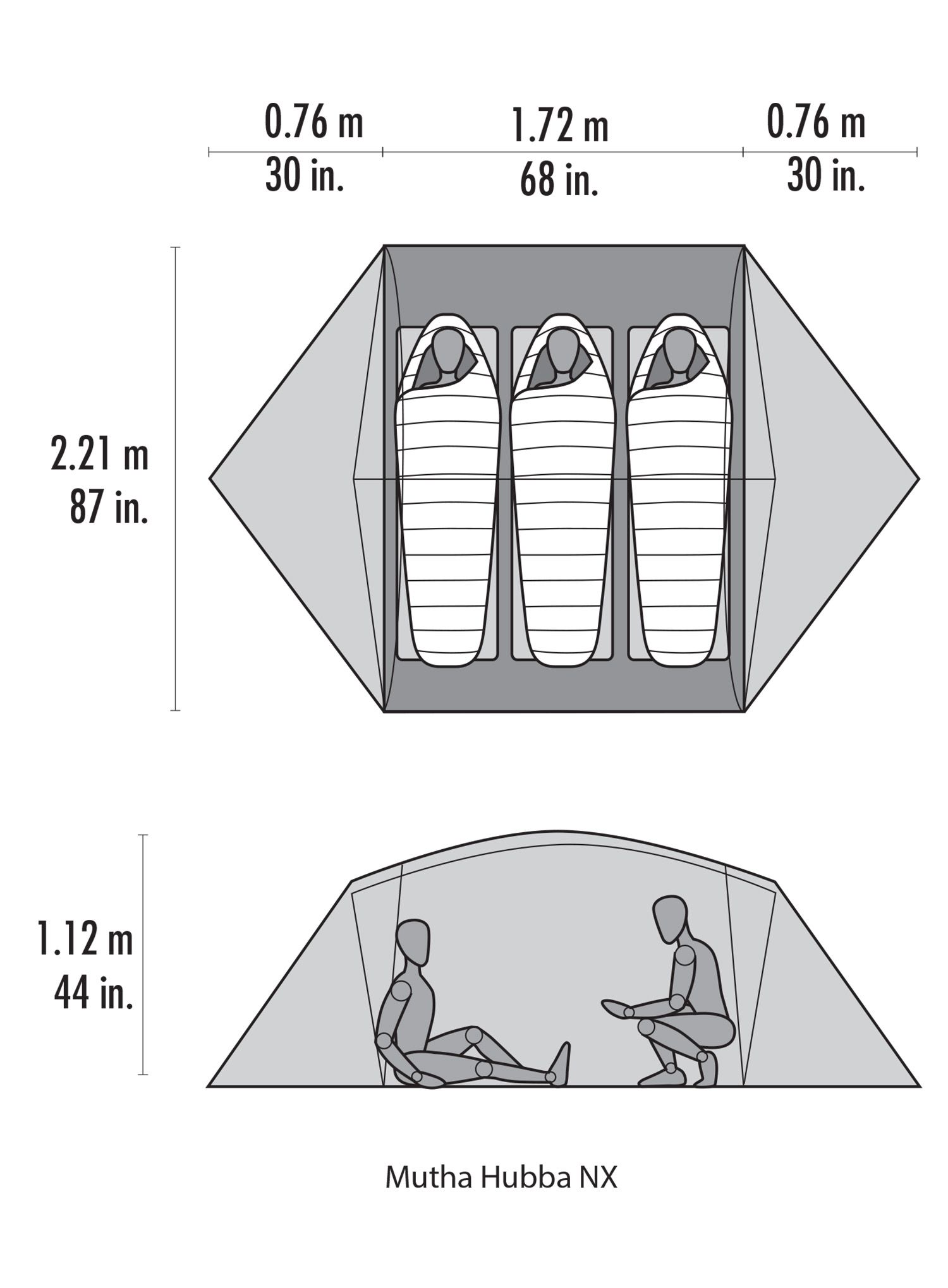 Триместна палатка MSR Mutha Hubba NX 3-Person Backpacking Tent - gray