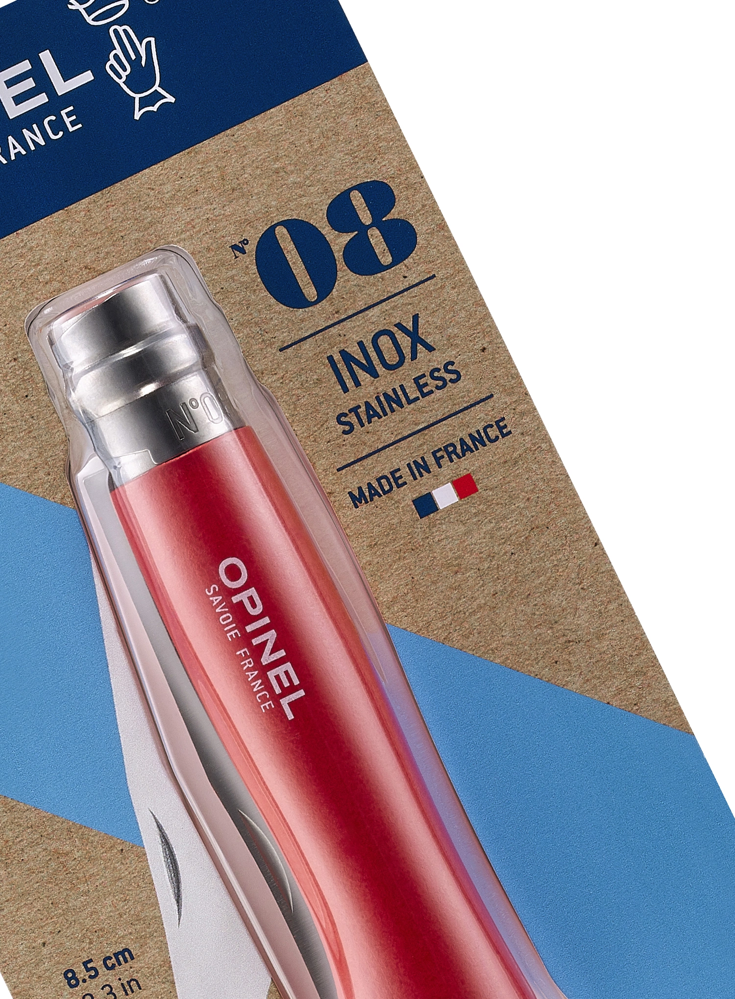 Туристически нож Opinel Inox Origins No.08 Blister - red/red