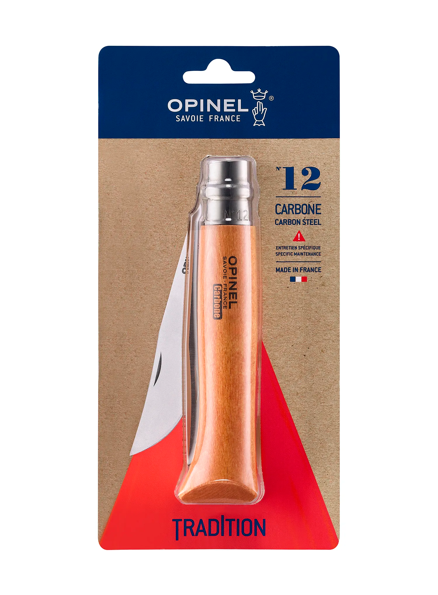 Сгъваем туристически нож Opinel Carbon no.12 - light wood