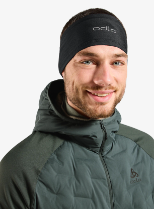 Лента за глава Odlo Polyknit Warm Reflective Headband - black