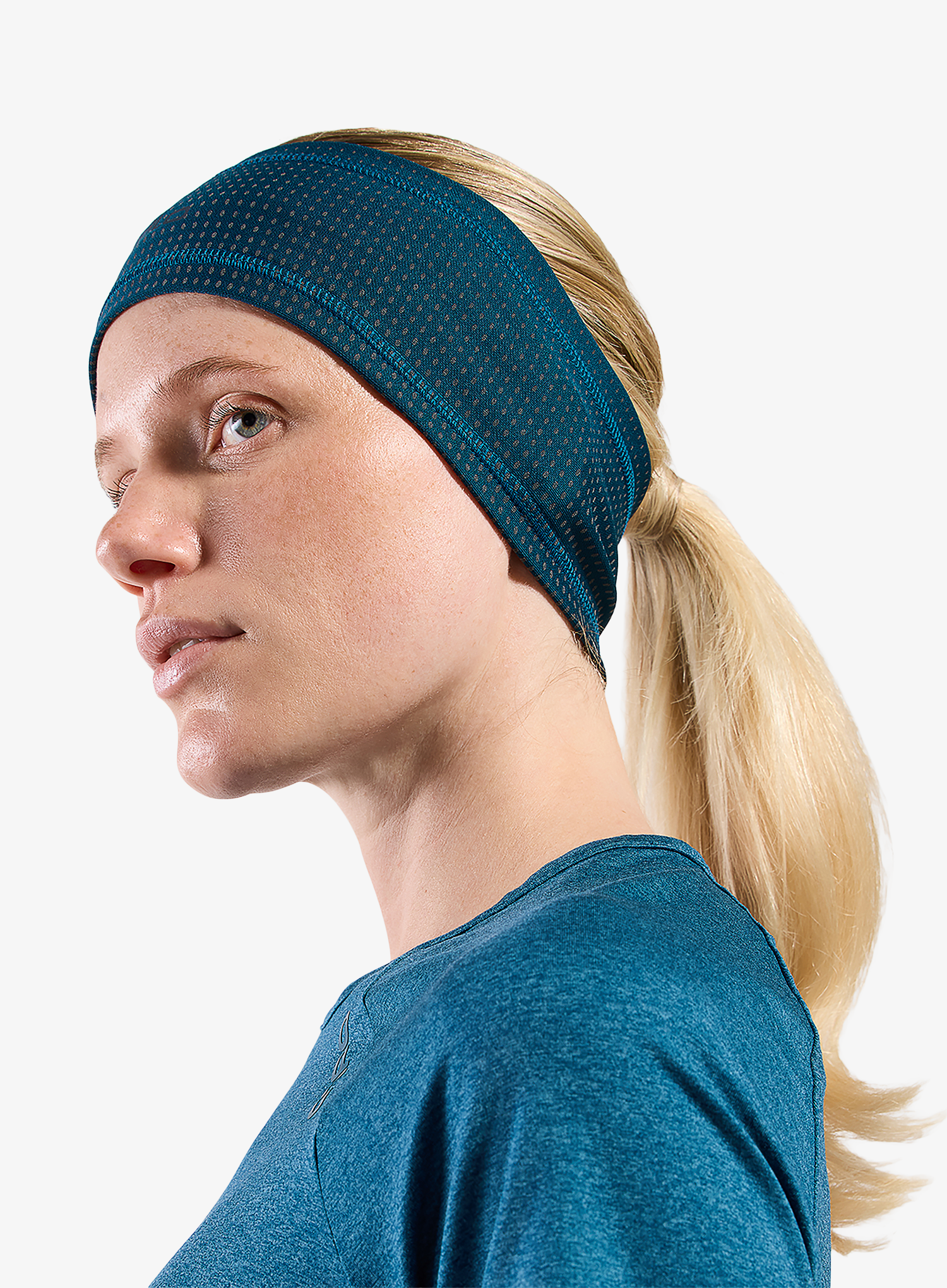 Лента за глава Odlo Polyknit Warm Reflective Headband - reflecting pond