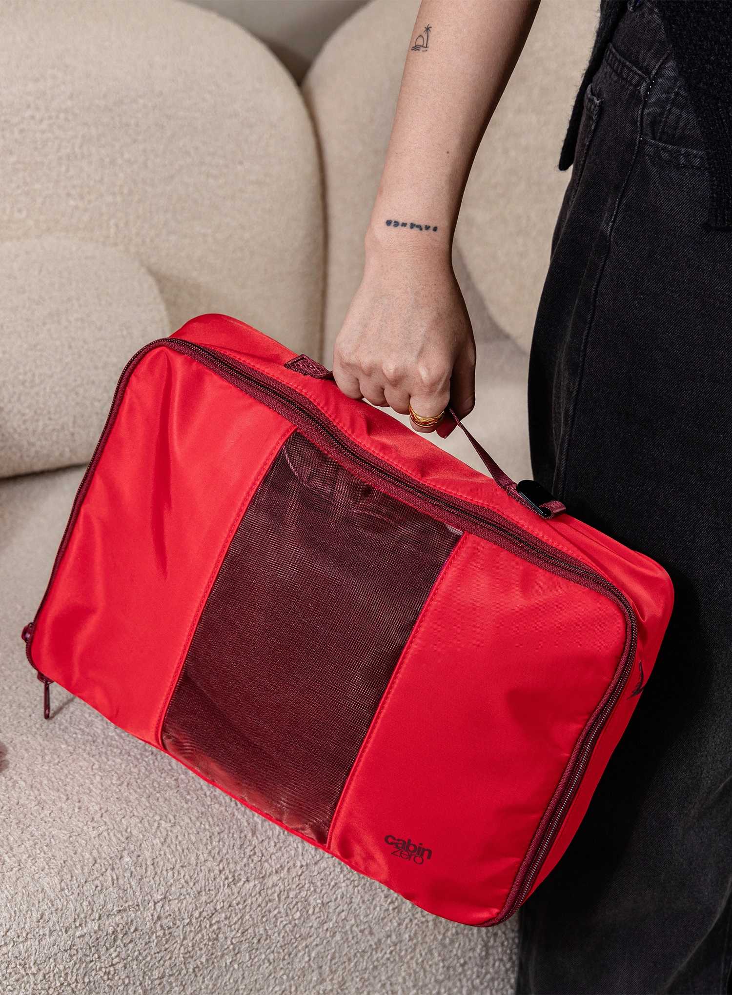 Органайзер за пътуване CabinZero Lux Packing Cube Large 11.5 L - cranberry