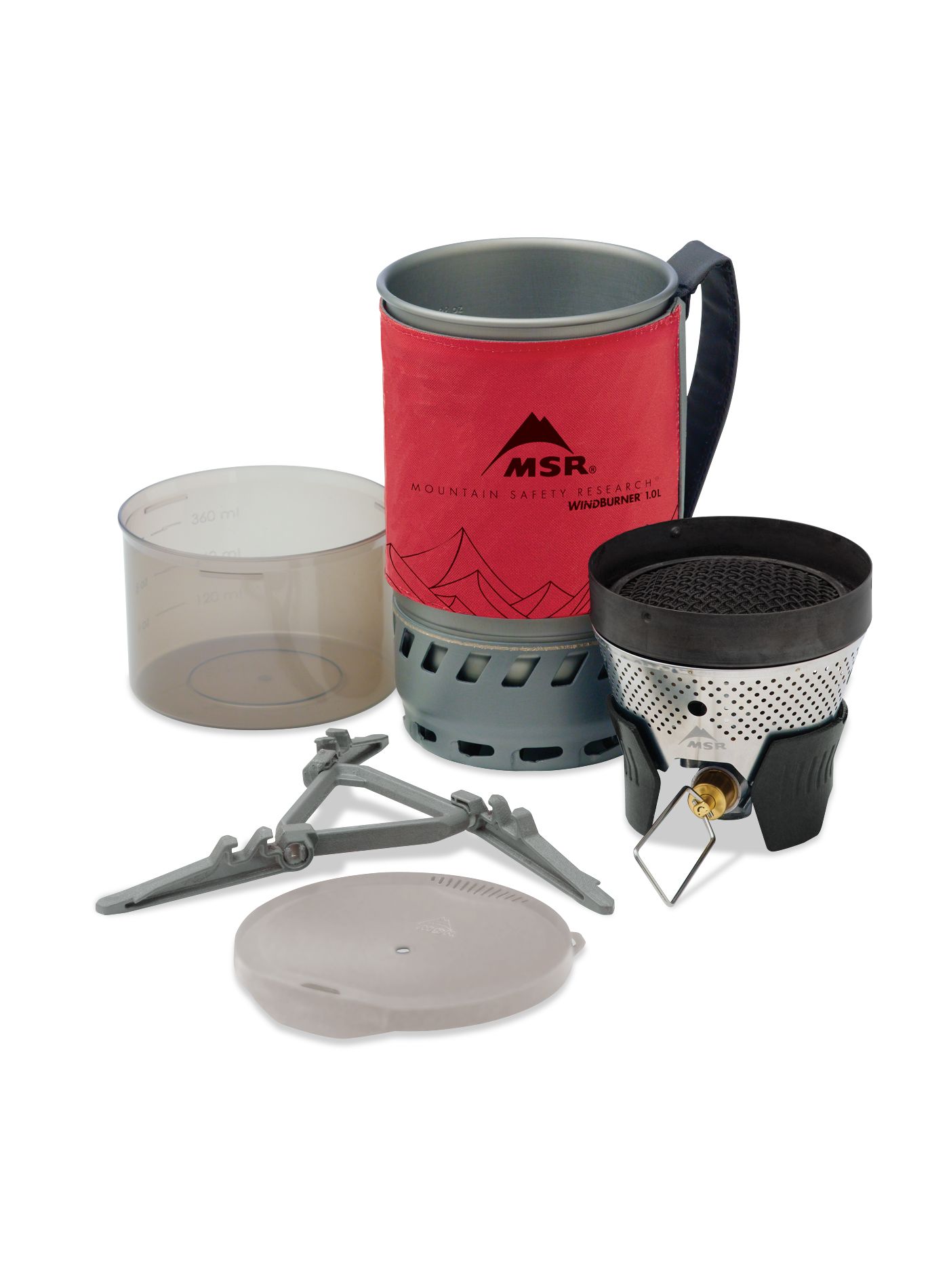 Туристически газов котлон MSR WindBurner Personal Stove System 1.0L - red
