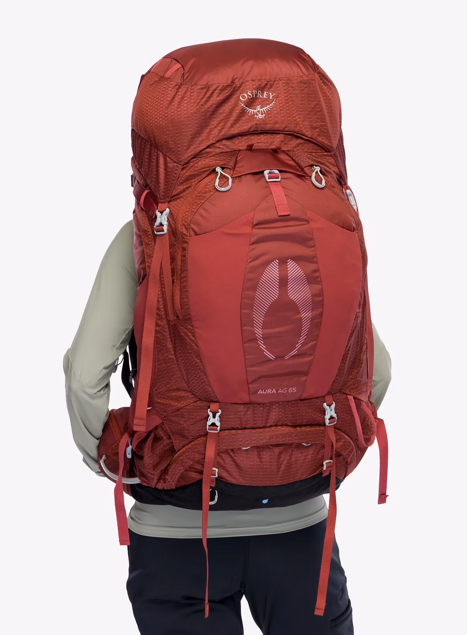 Дамска трекинг раница Osprey Aura AG 65 - berry sorbet red