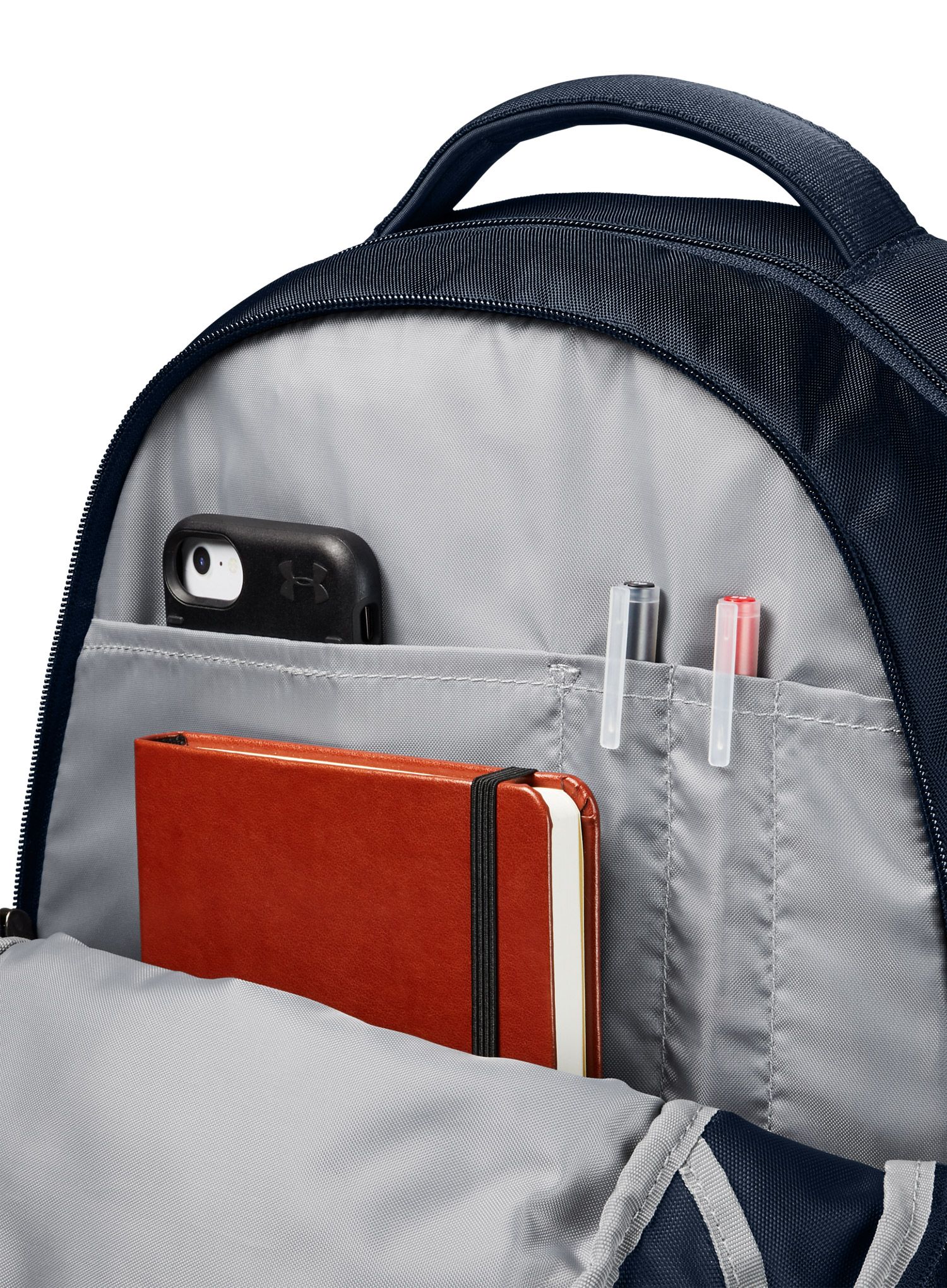 Раница за лаптоп Under Armour Hustle 5.0 Backpack - academy/red/white