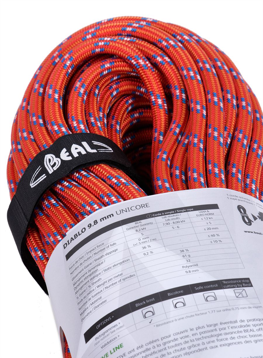 Въже за катерене Beal Diablo 9,8 mm 60 m Unicore - red