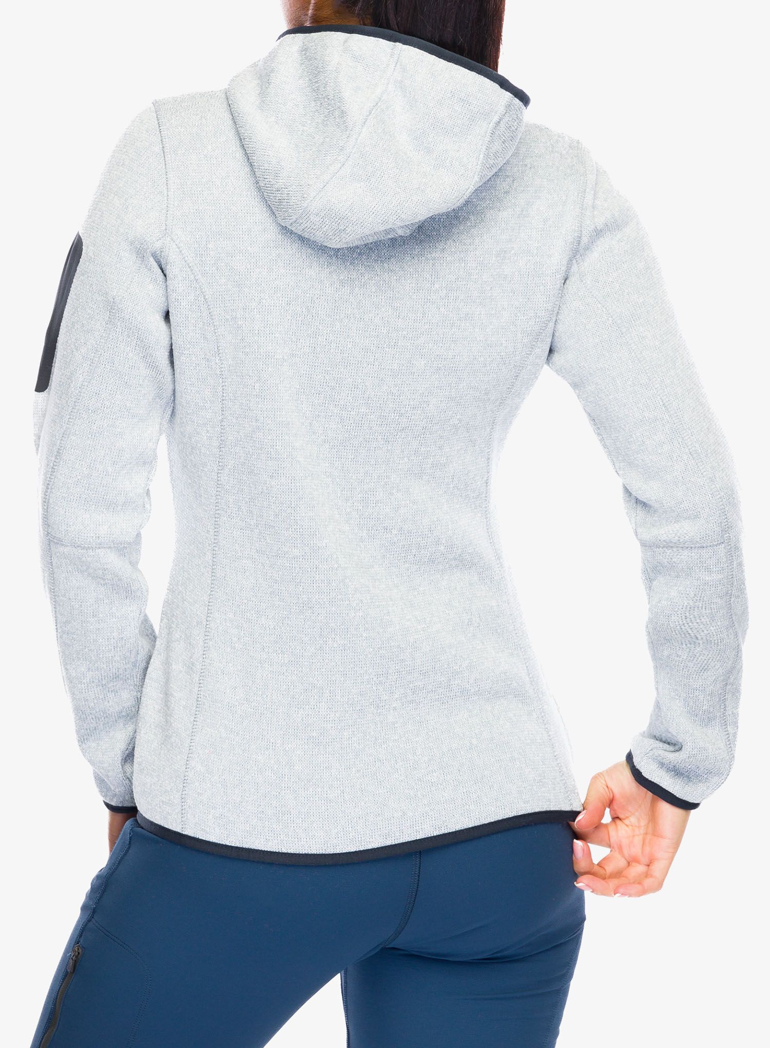 Дамски полар CMP Londra Fix Hood Jacket Knitted - alluminio/antracite