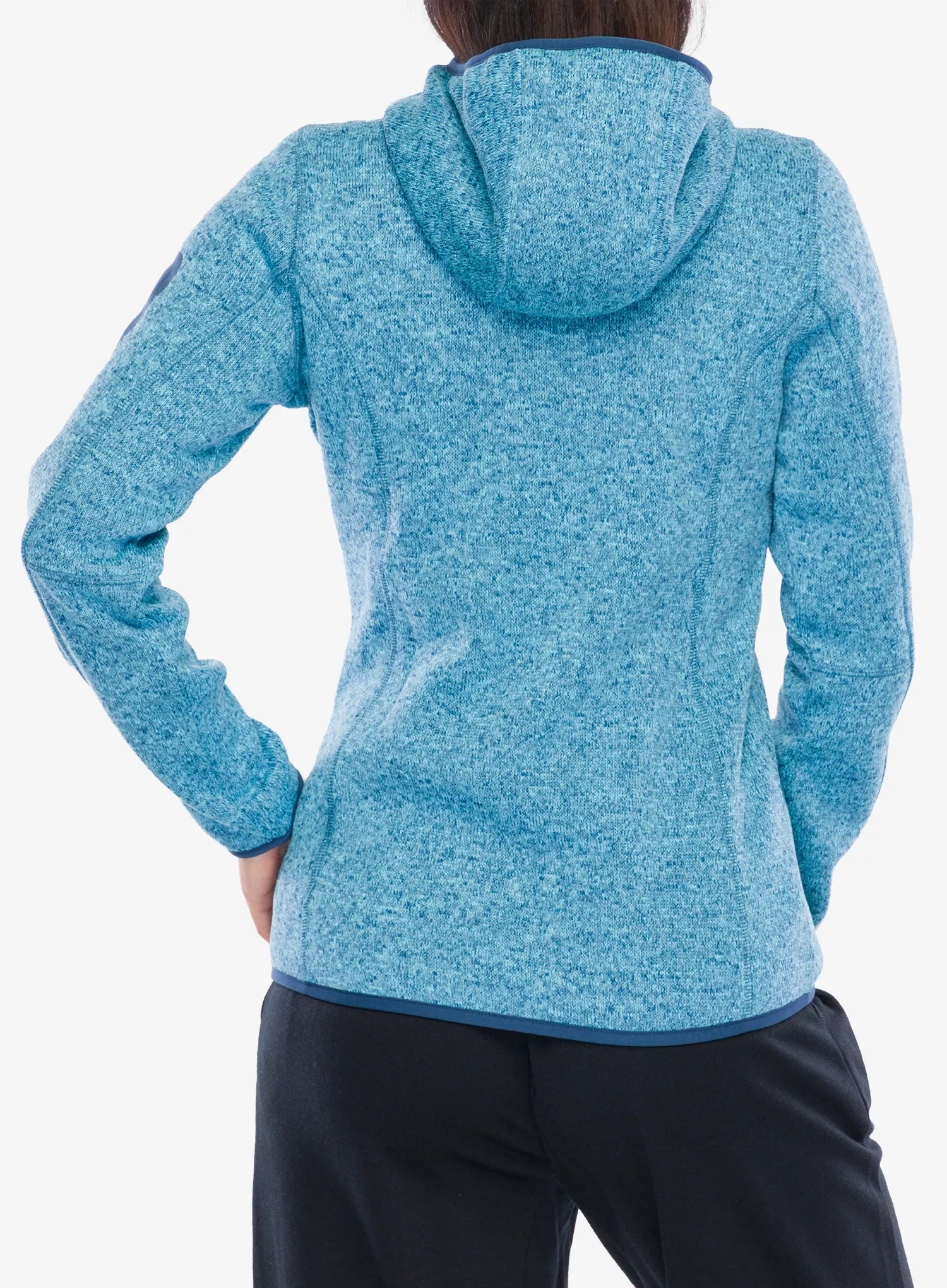 Дамски полар CMP Londra Fix Hood Jacket Knitted - topazio/blue ink