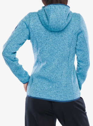 Дамски полар CMP Londra Fix Hood Jacket Knitted - topazio/blue ink