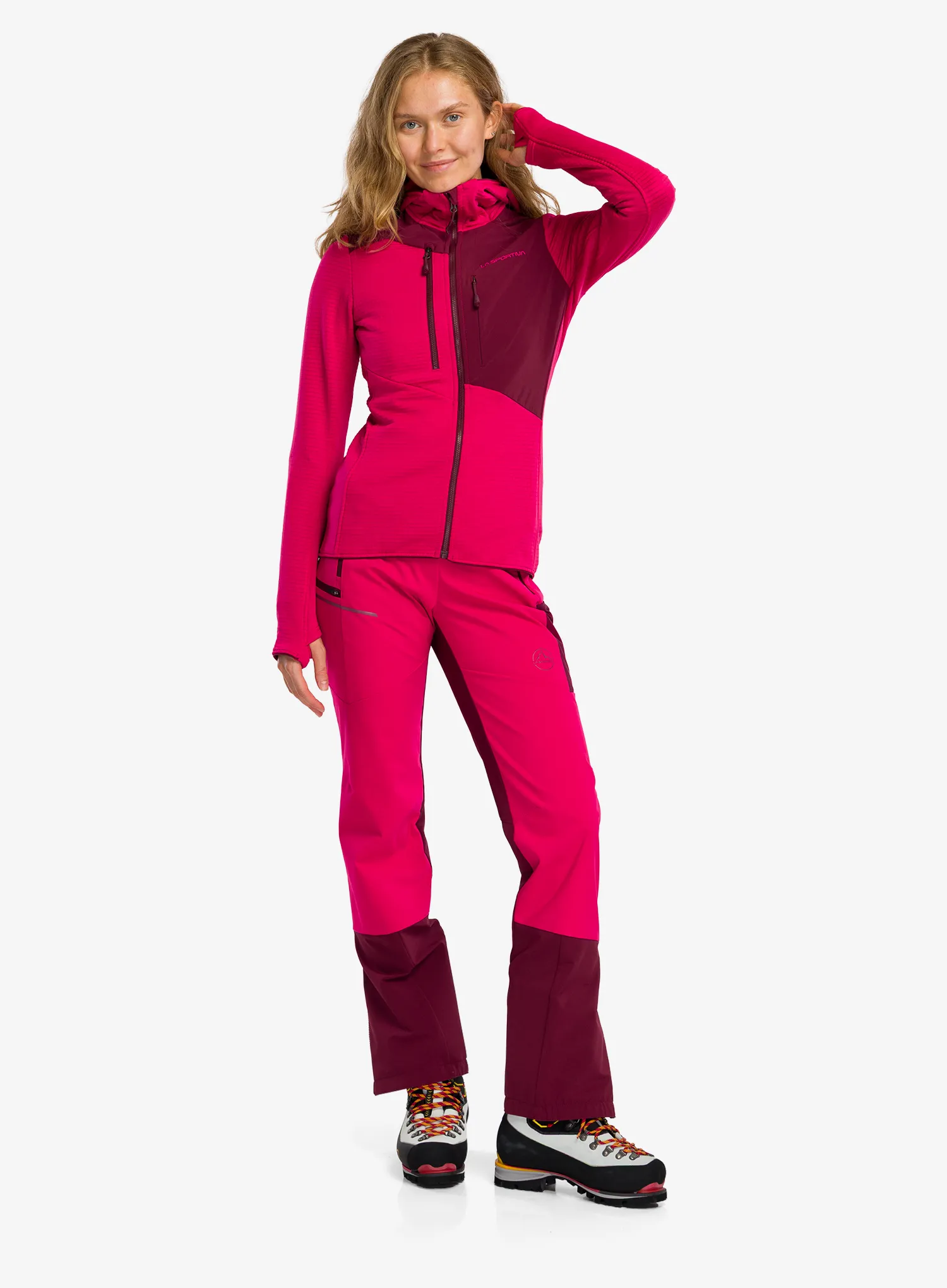 Дамски полар La Sportiva Lucendro Thermal Hoody - azalea/redwood