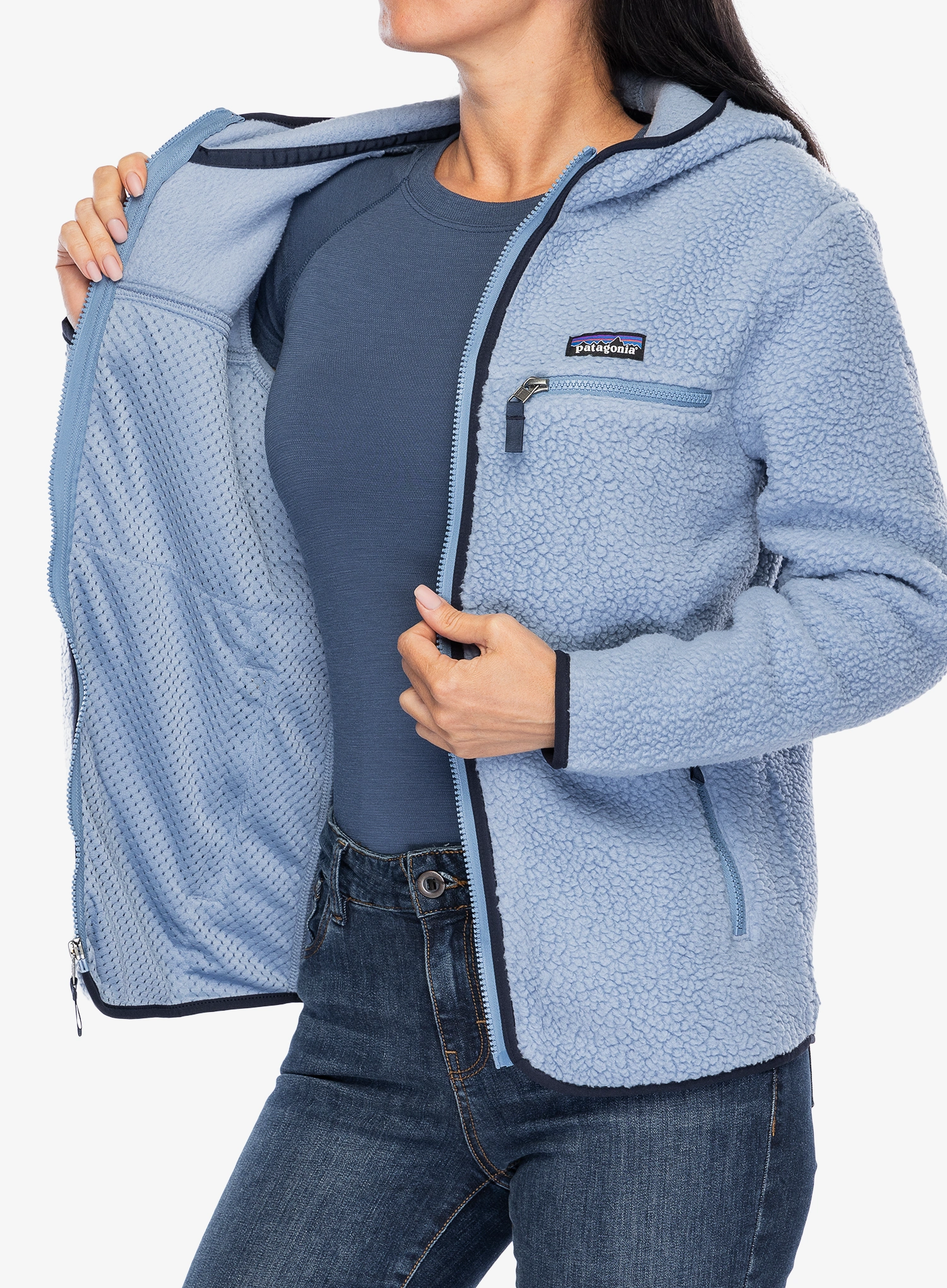 Дамски полар Patagonia Retro Pile Hoody - barnacle blue