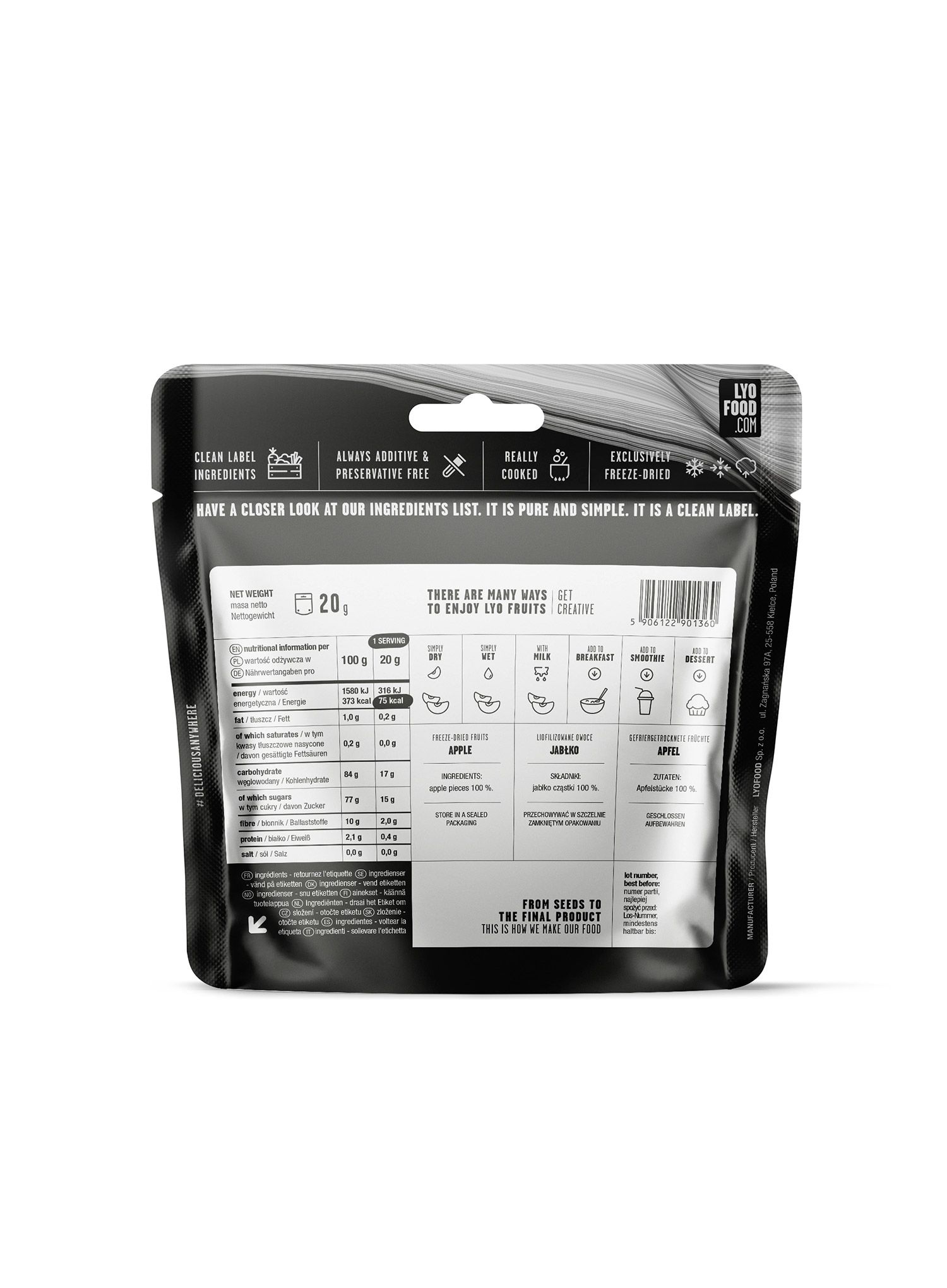 Закуска LYOFOOD Freeze-dried apple 20g