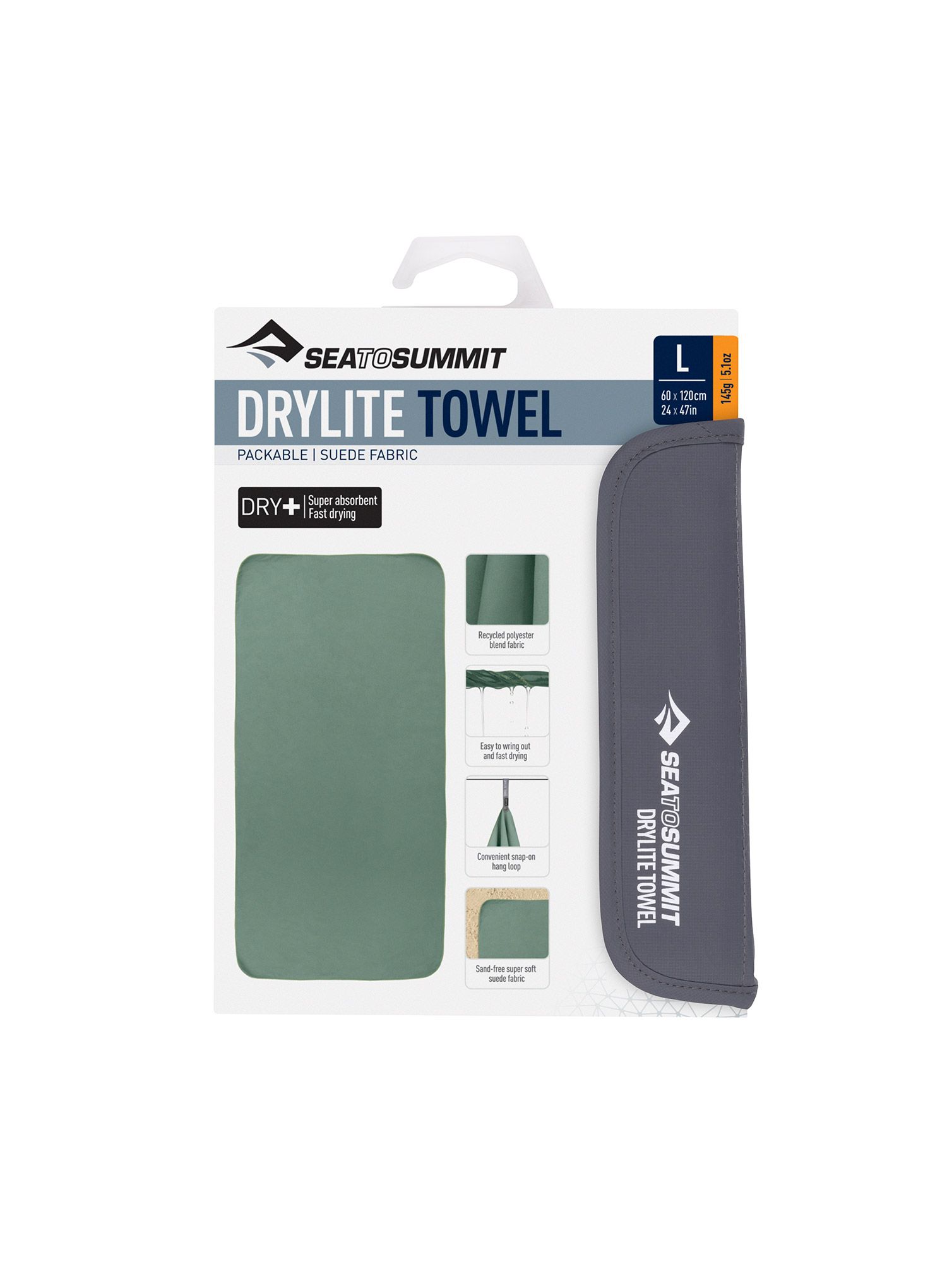 Бързосъхнеща кърпа Sea To Summit DryLite Towel L - sage