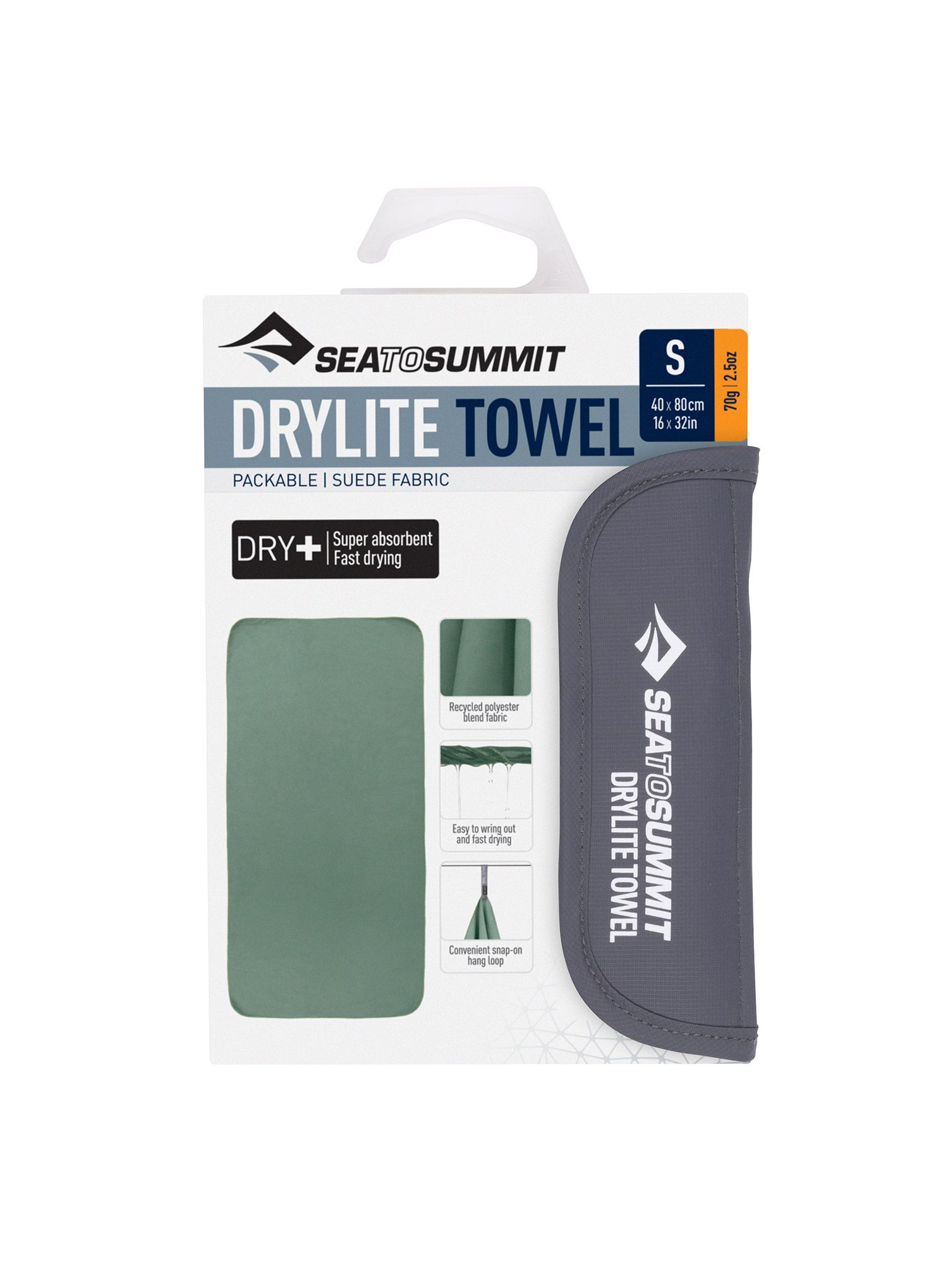 Бързосъхнеща кърпа Sea To Summit DryLite Towel S - sage