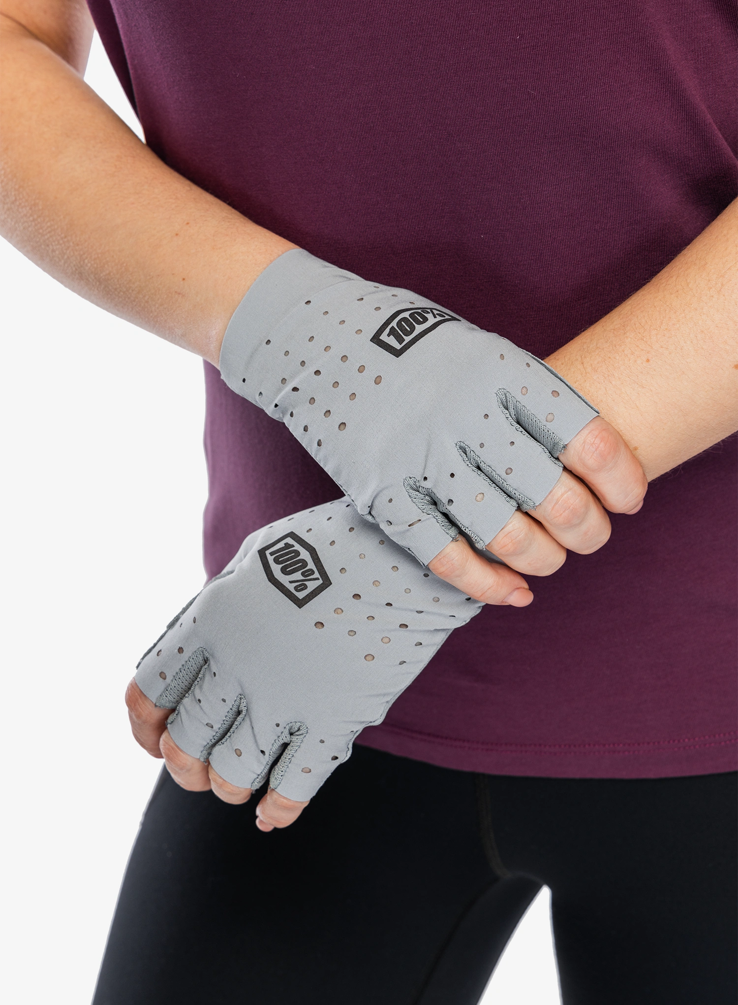 Дамски ръкавици без пръсти 100% Sling Bike Short Finger Gloves - grey