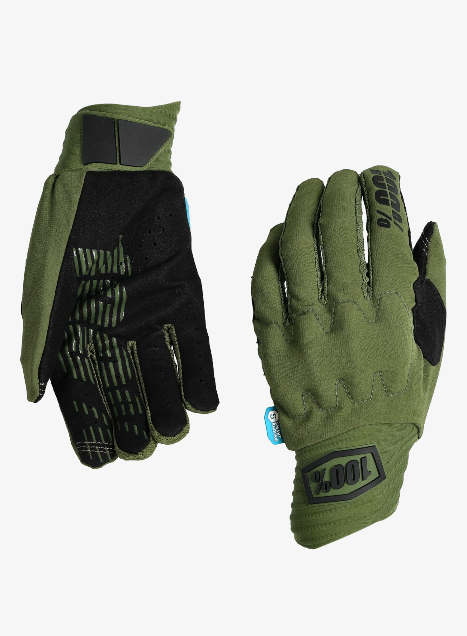 Ръкавици за колоездене 100% Cognito Smart Shock - army green