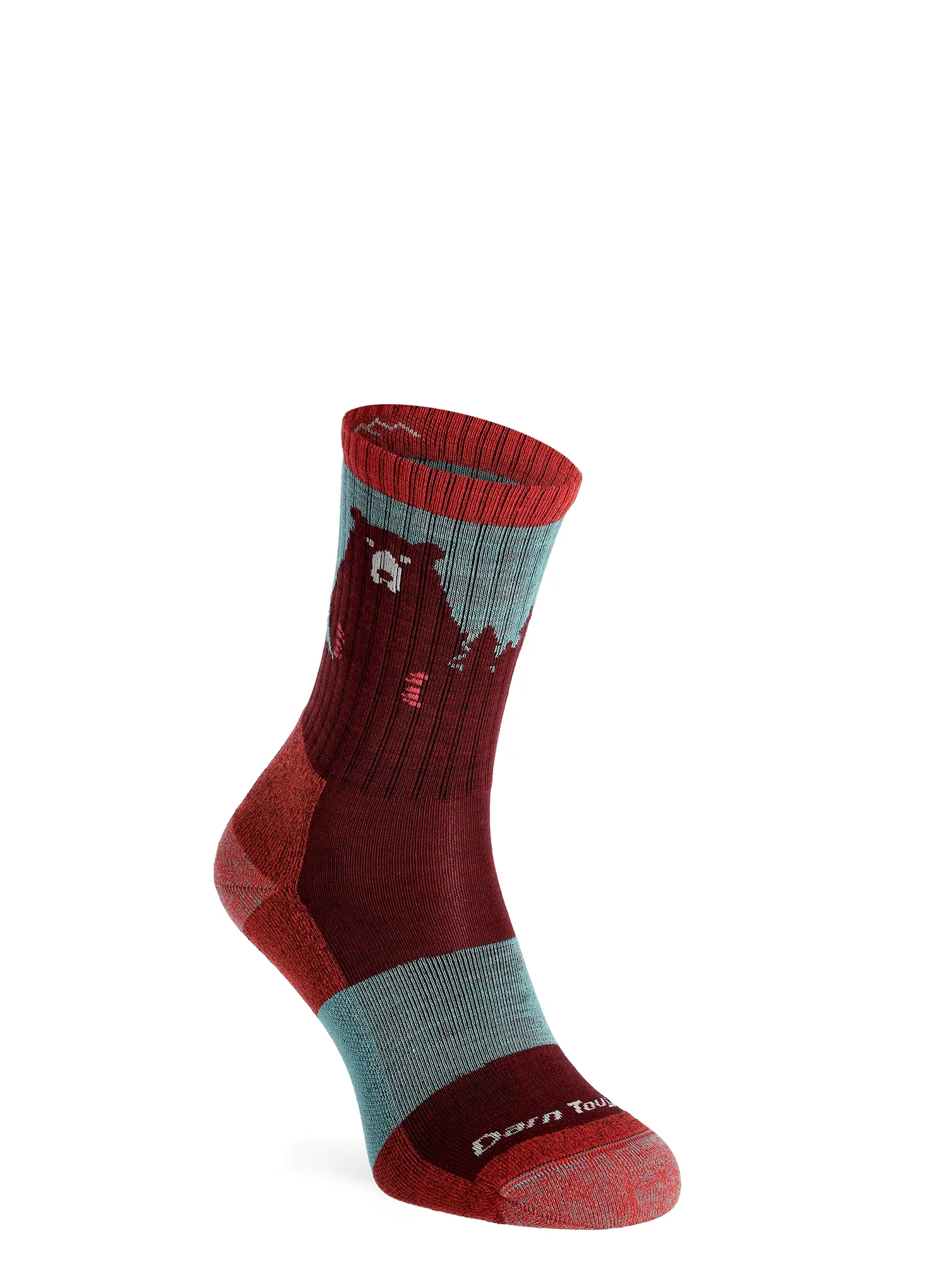 SkarpetkitrekkingowedamskieDarnToughBearTownMicroCrewLightweight_burgundy_1_.webp