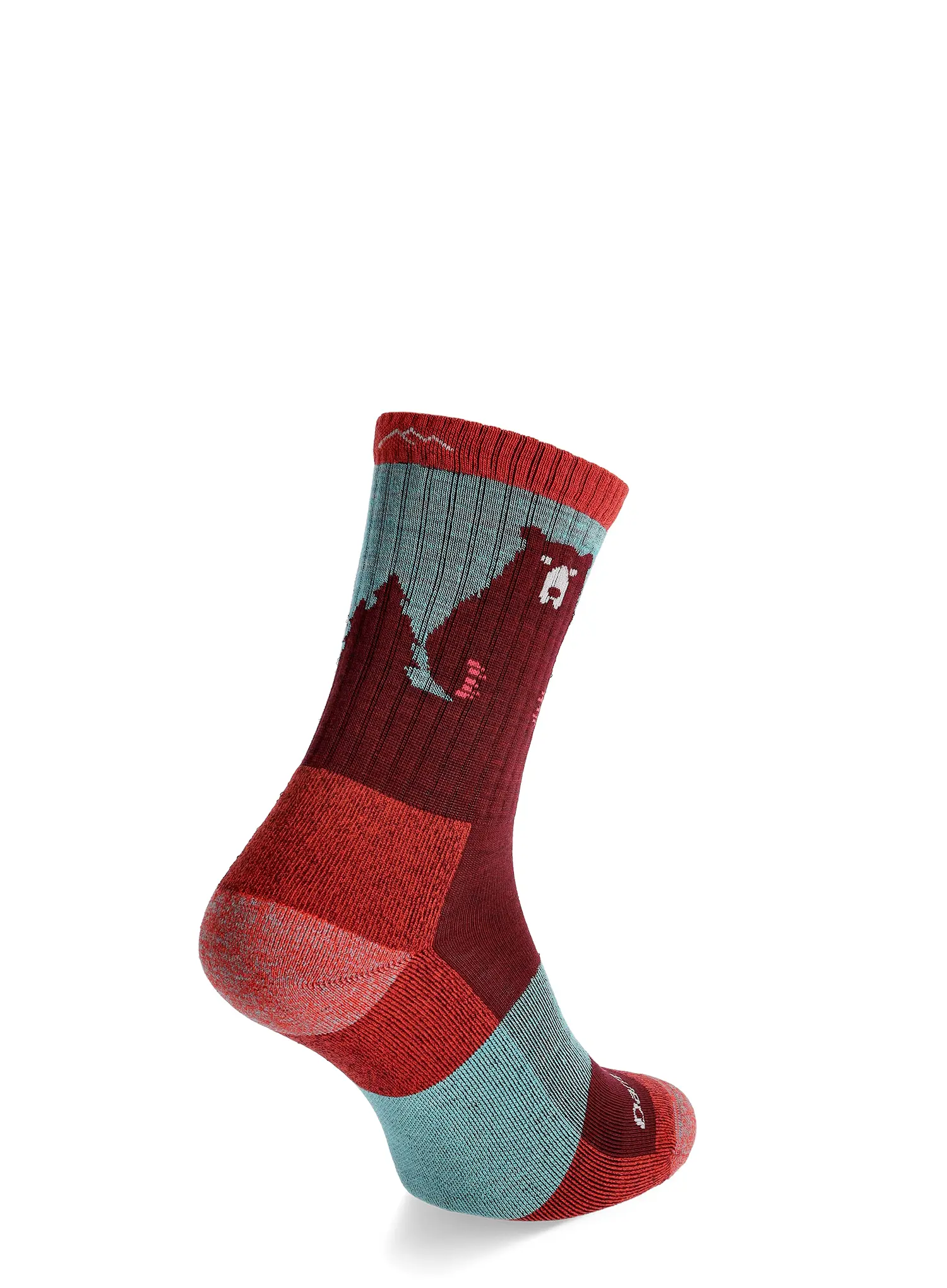 Дамски чорапи за преходи Darn Tough Bear Town Micro Crew Lightweight - burgundy