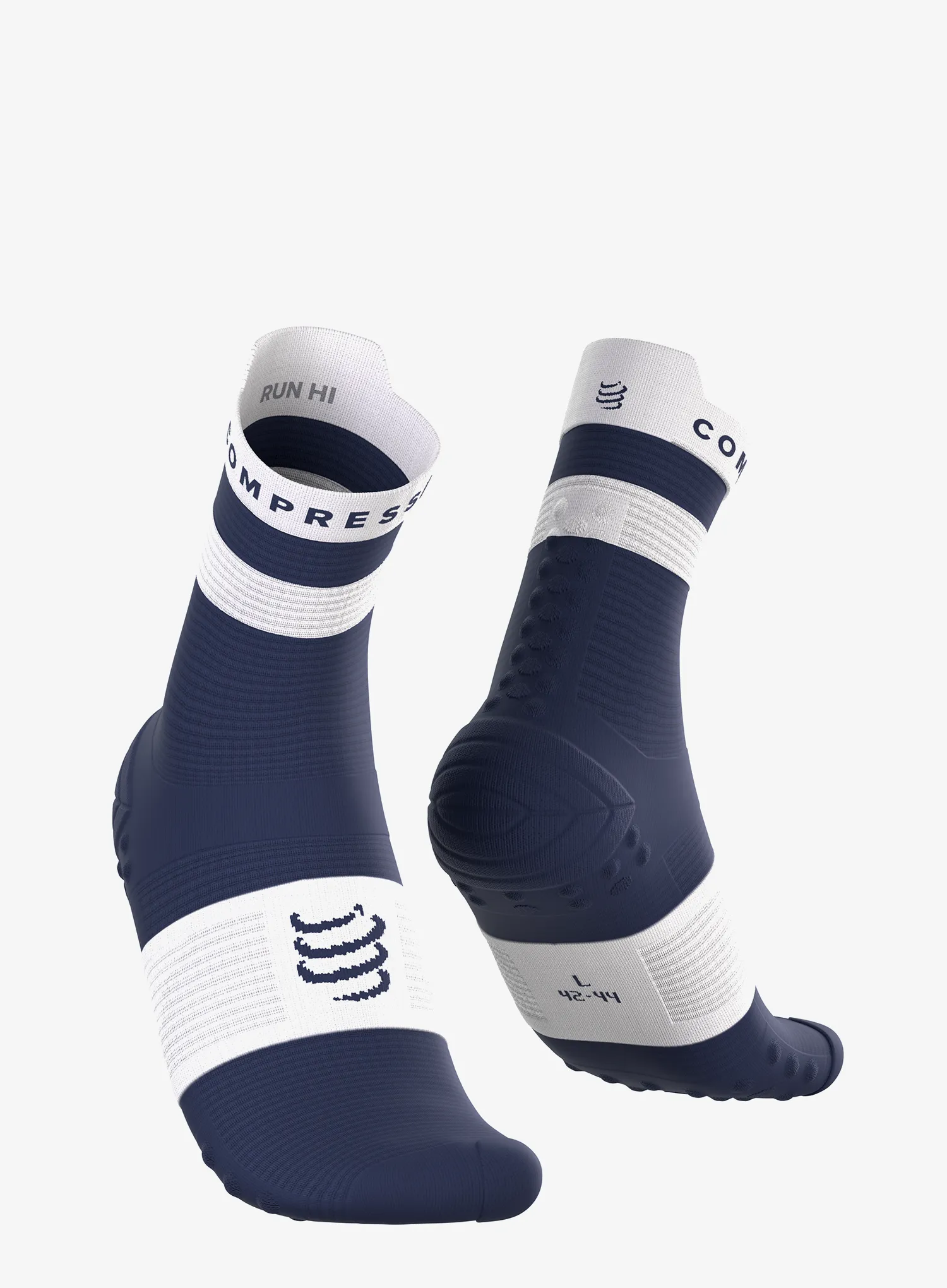 Чорапи за бягане Compressport Pro Racing Socks v4.0 Run High - peacoat/white