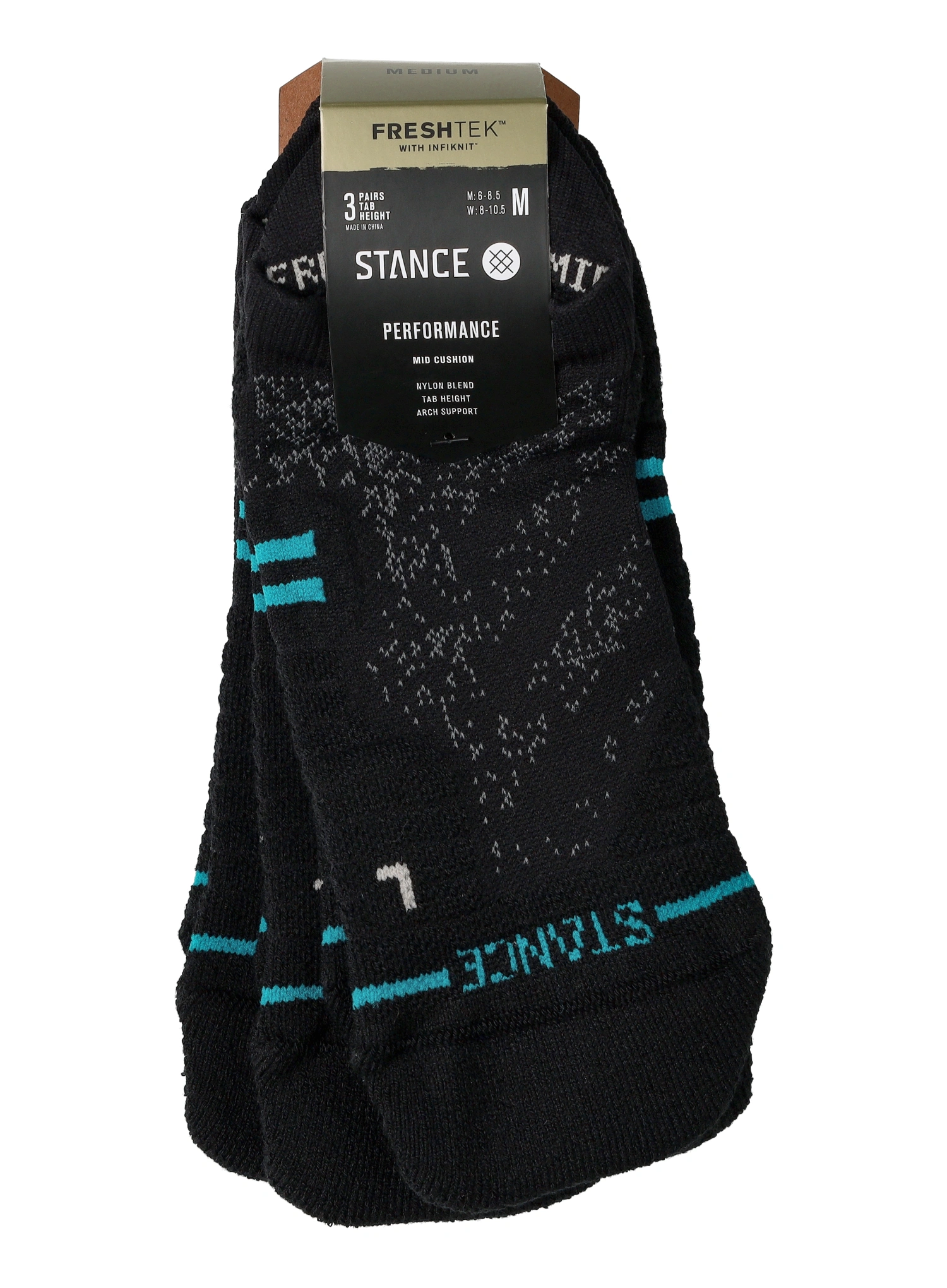 Чорапи за бягане Stance Athletic Tab 3 Pack - black