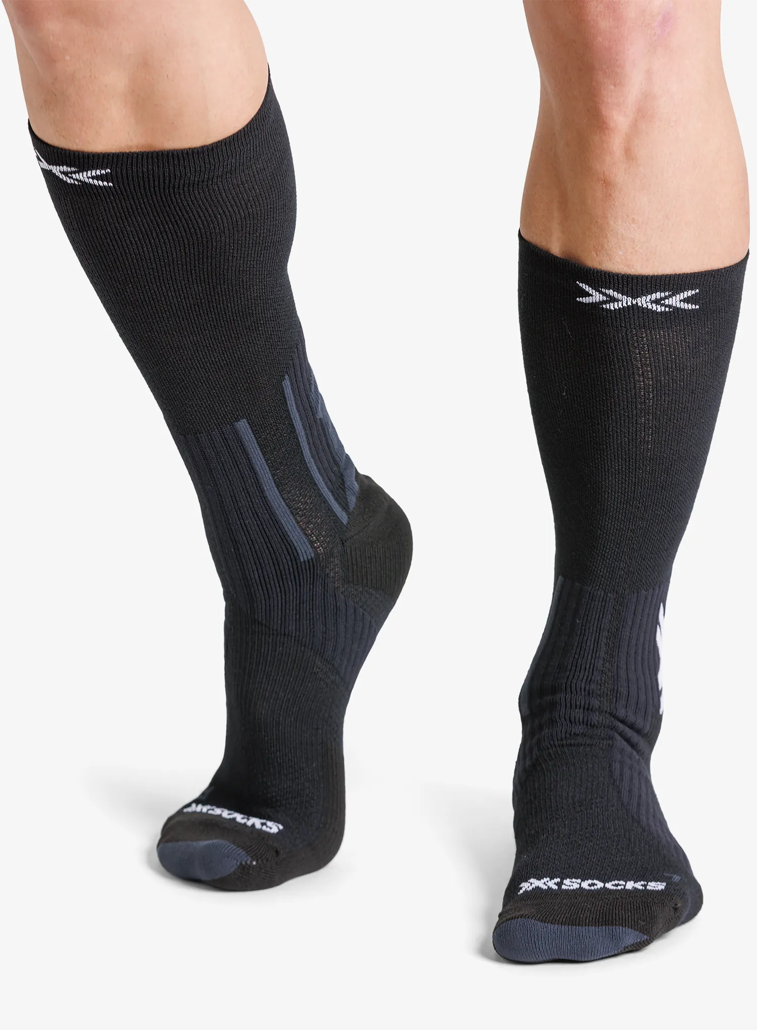 Чорапи за бягане X-Socks Run Perform Warm Crew - x black/light grey