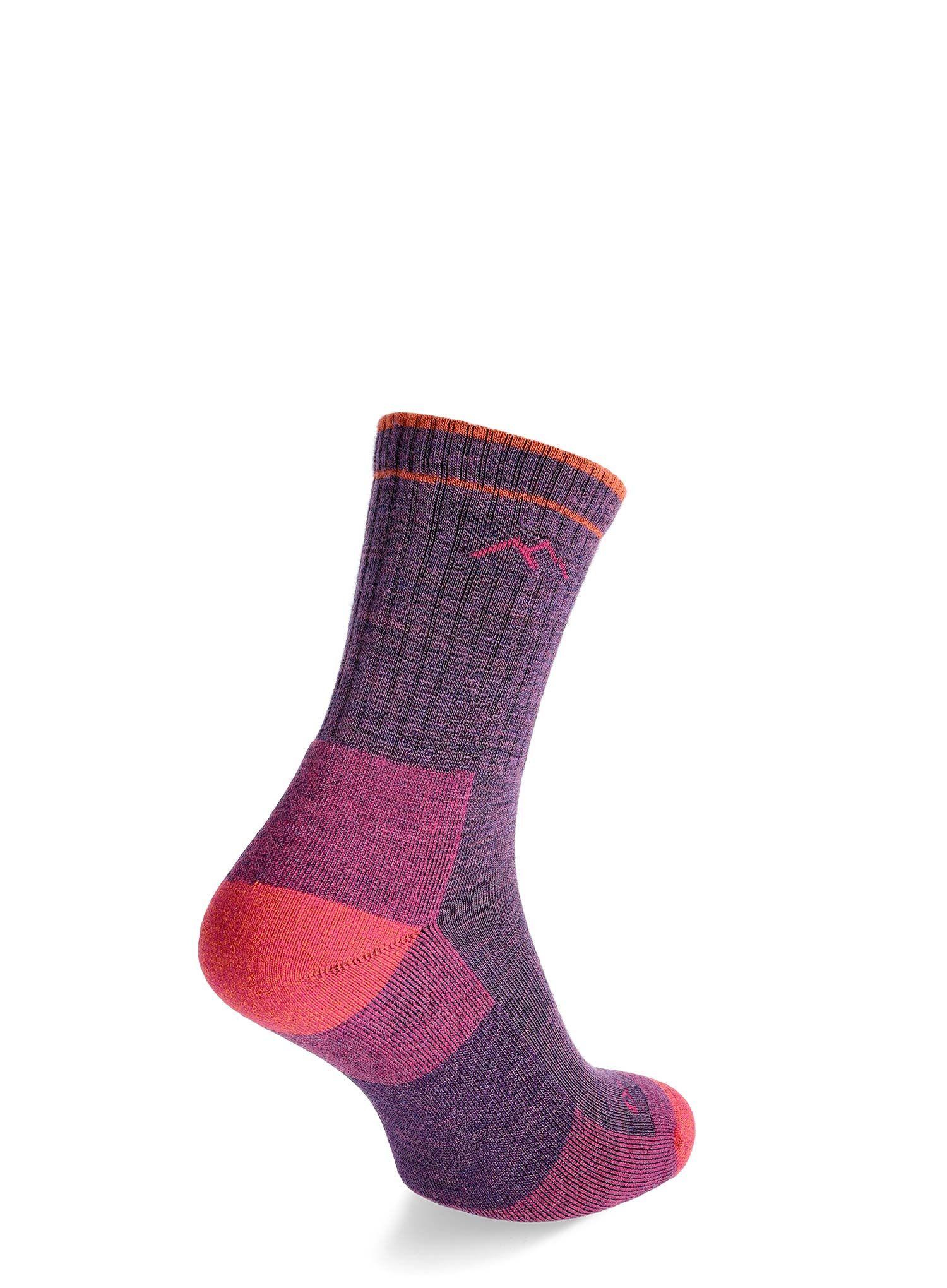 Дамски чорапи Darn Tough Hiker Micro Crew Midweight with Cushion - plum heather