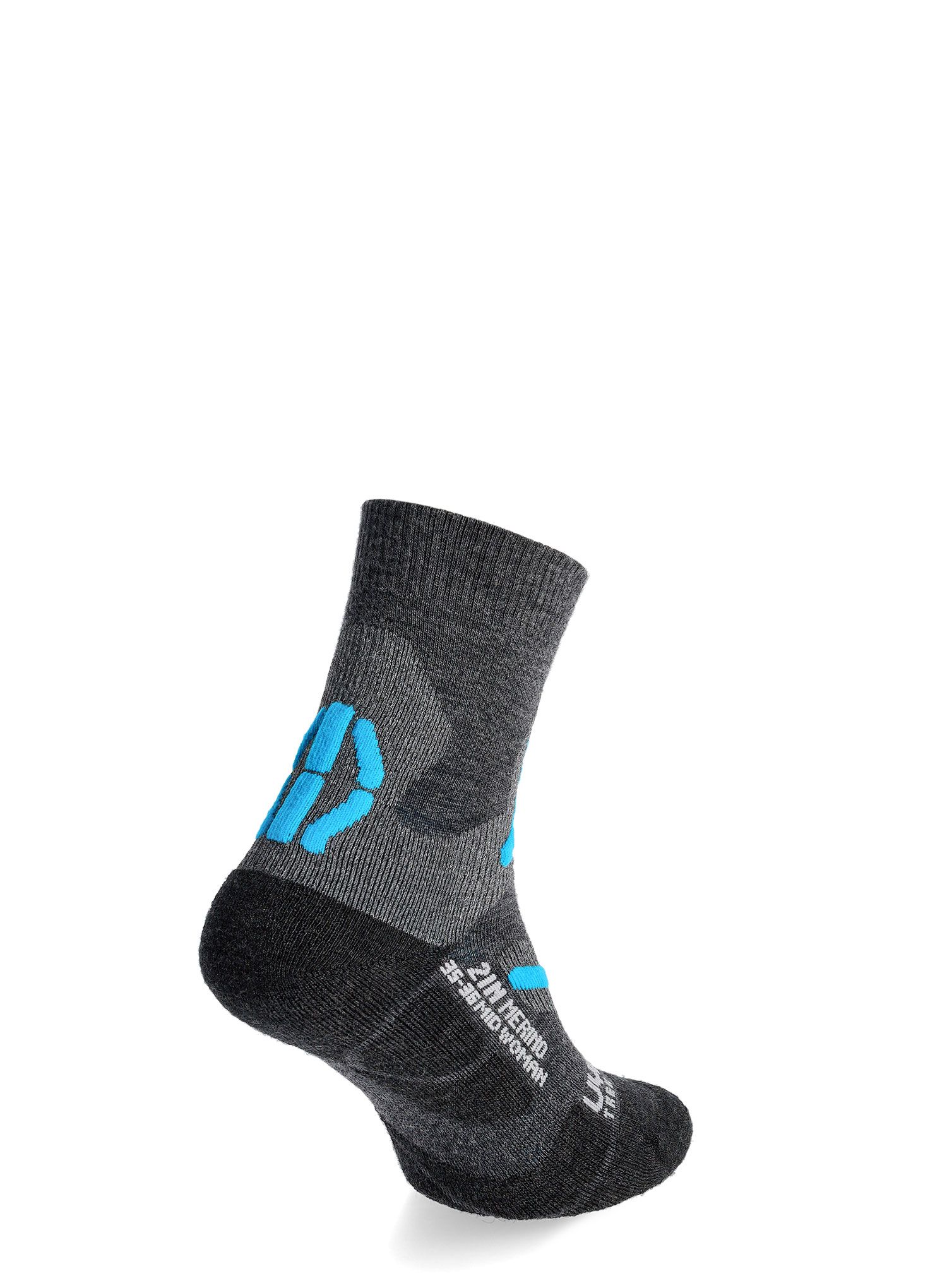 Дамски чорапи UYN Trekking 2IN Merino Mid Socks - mid grey/turquoise