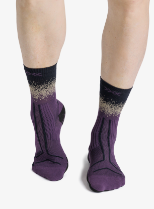 Чорапи за бягане X-Socks Trailrun Terraskin Perform Crew - deep purple/x black/sand