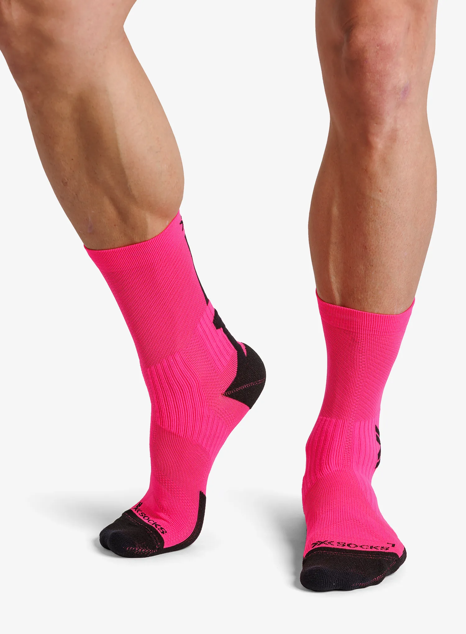 Велосипедни чорапи X-Socks Bike Perform Crew - fluo pink/x black