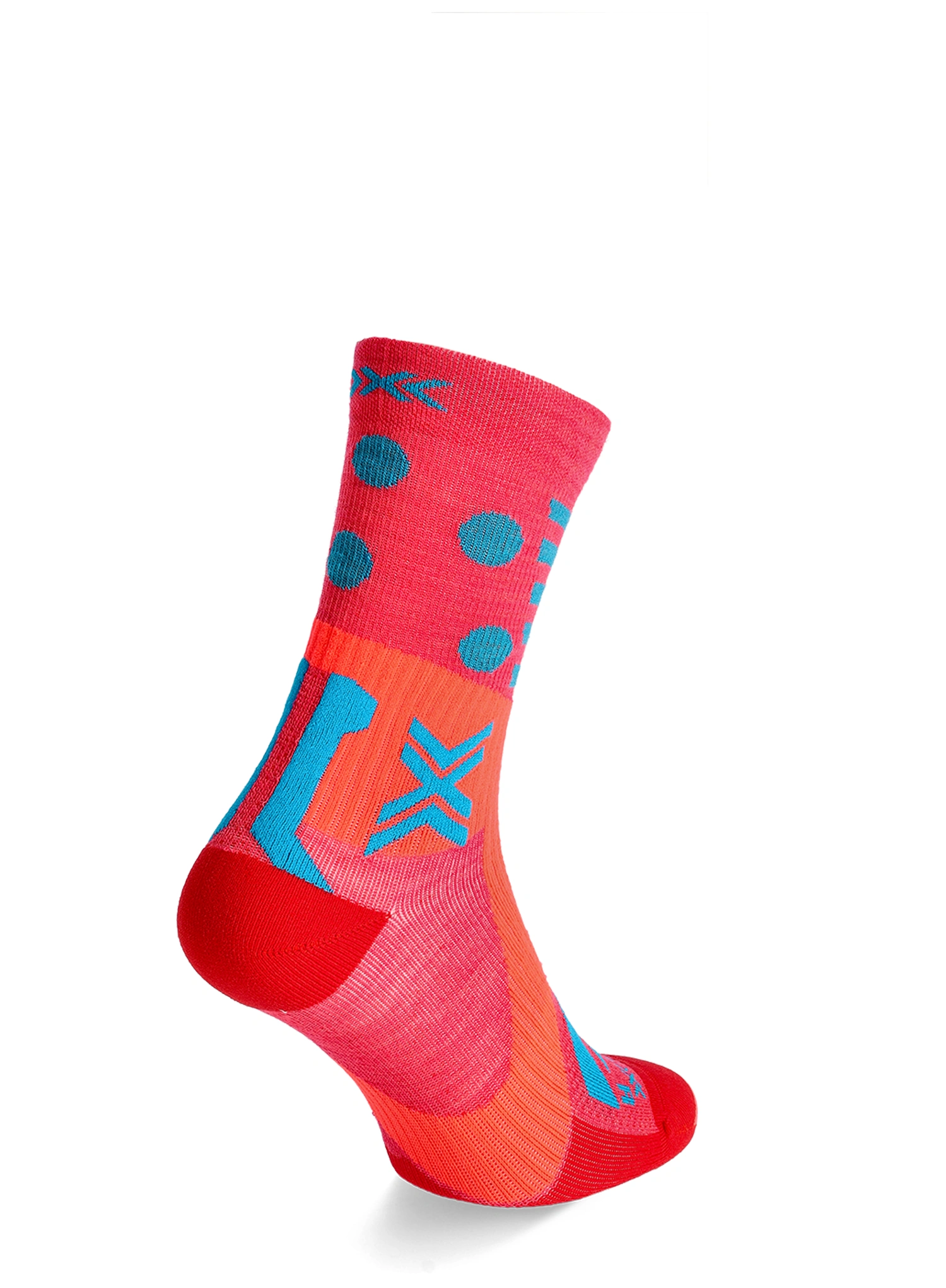 Велосипедни чорапи X-Socks Gravel Perform Merino Crew - sunset/twyce blue