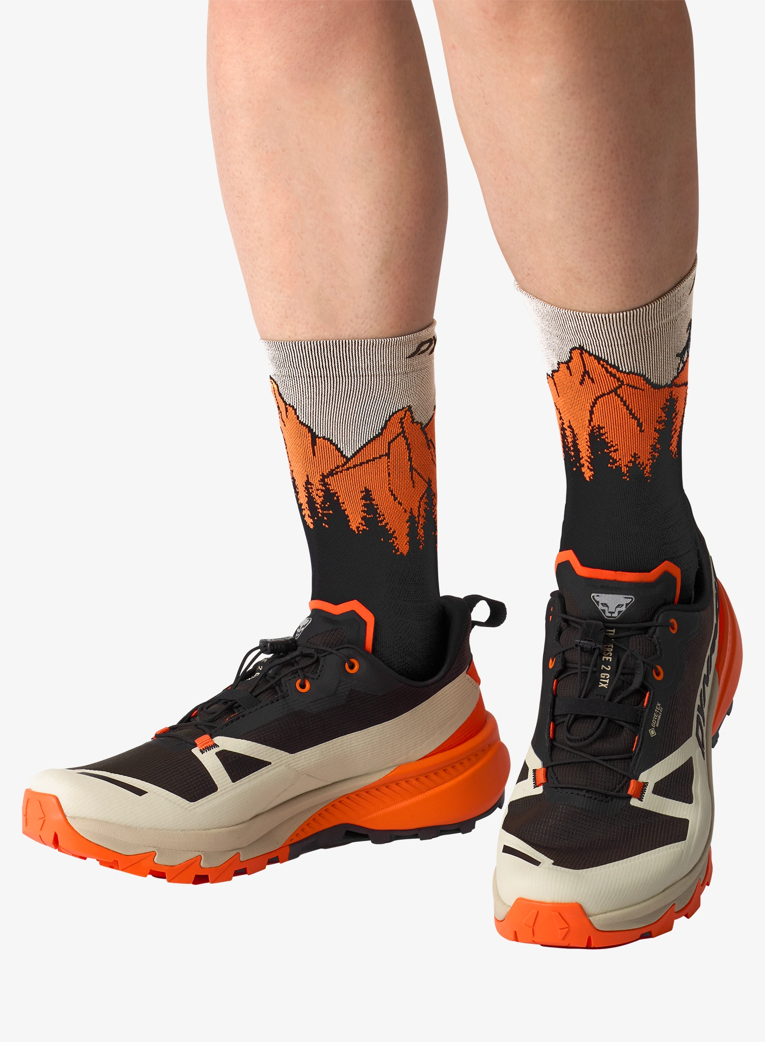 Туристически чорапи Dynafit Traverse Crew Socks - black out/ultra orange