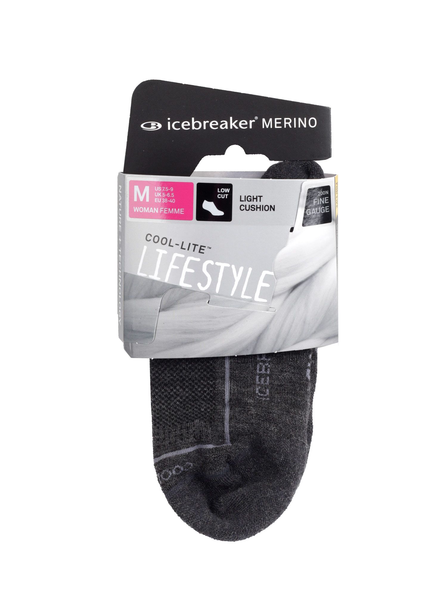 Дамски чорапи Icebreaker Hike Cool-Lite Low Cut Light Cushion - jet hthr